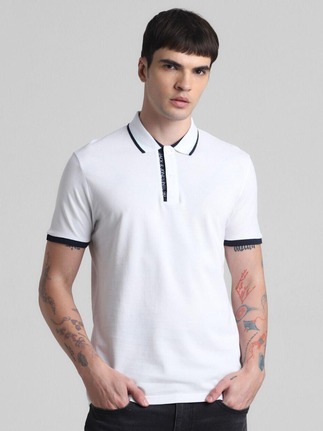 Jack & Jones Men Polo Collar Pockets Slim Fit T-shirt