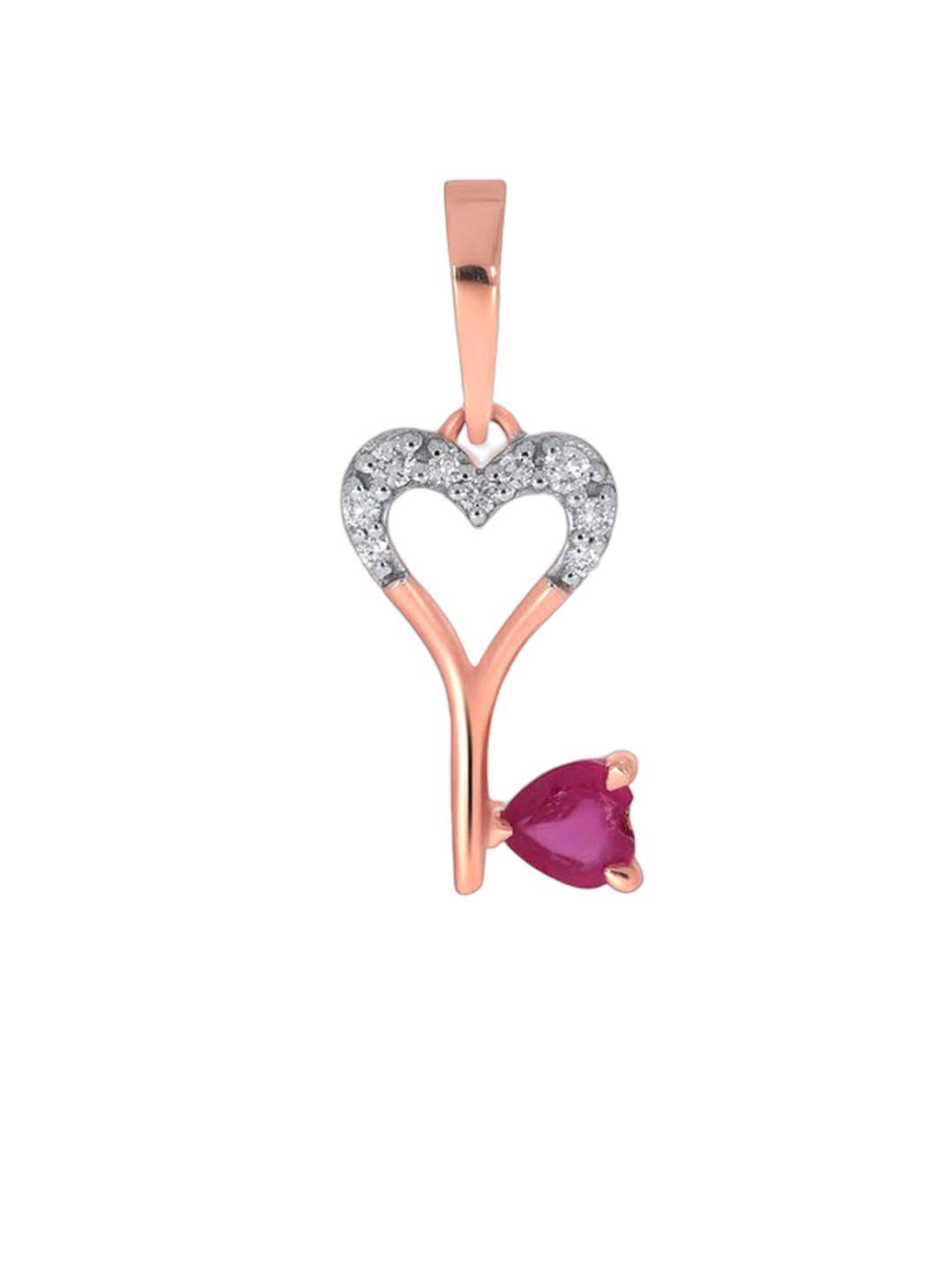 senco-14k-rose-gold-love-key-diamond-pendant