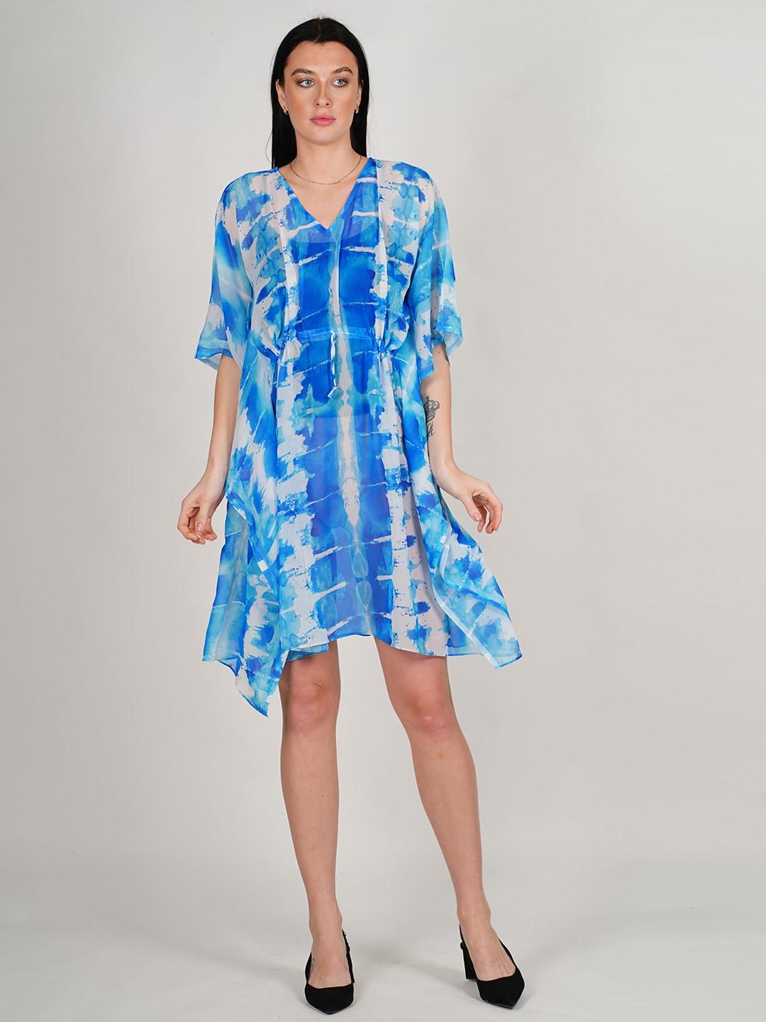 Rajoria Instyle Tie and Dye Dyed Georgette A-Line Dress
