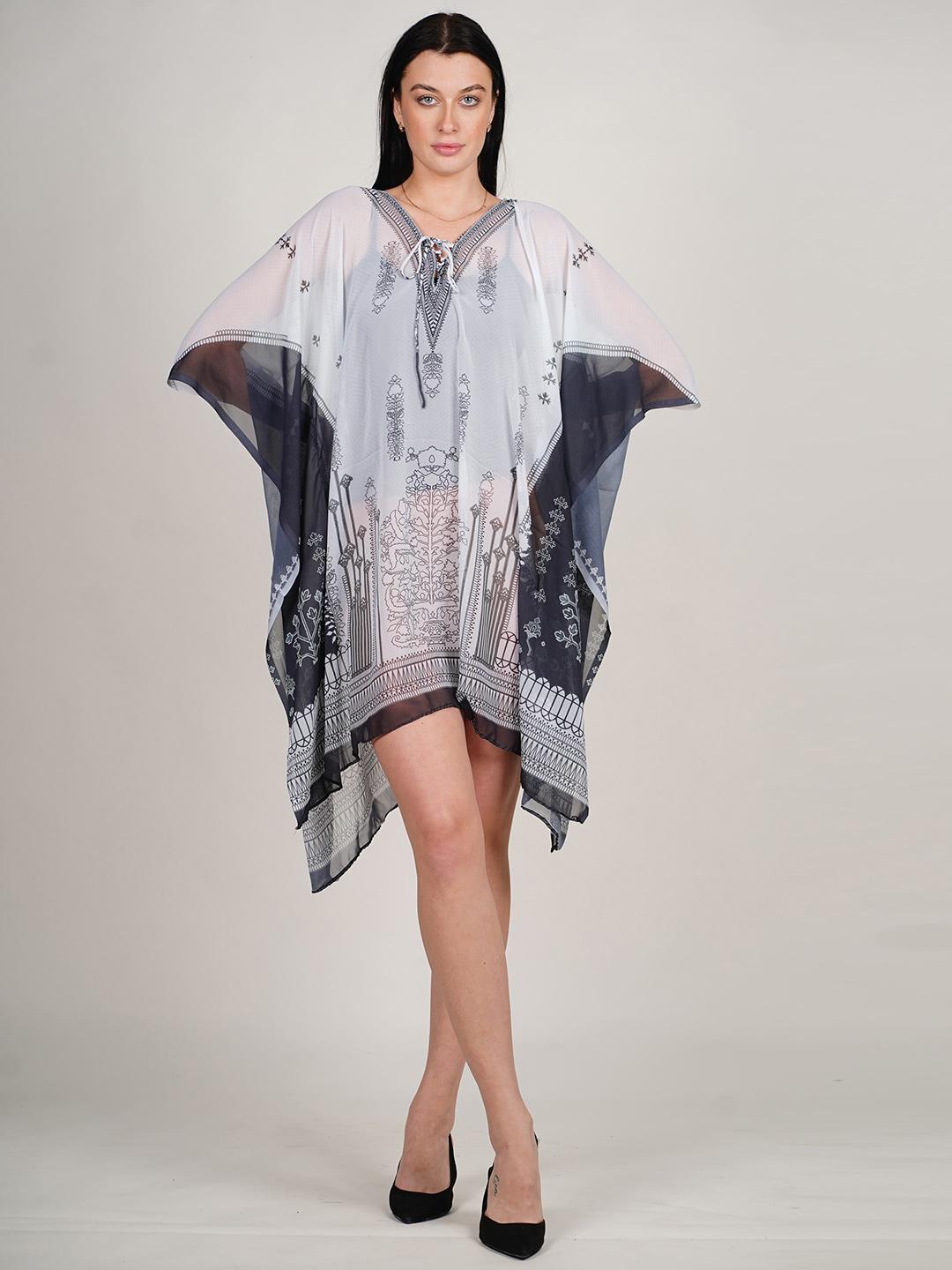 rajoria-instyle-print-kimono-sleeve-georgette-kaftan-dress