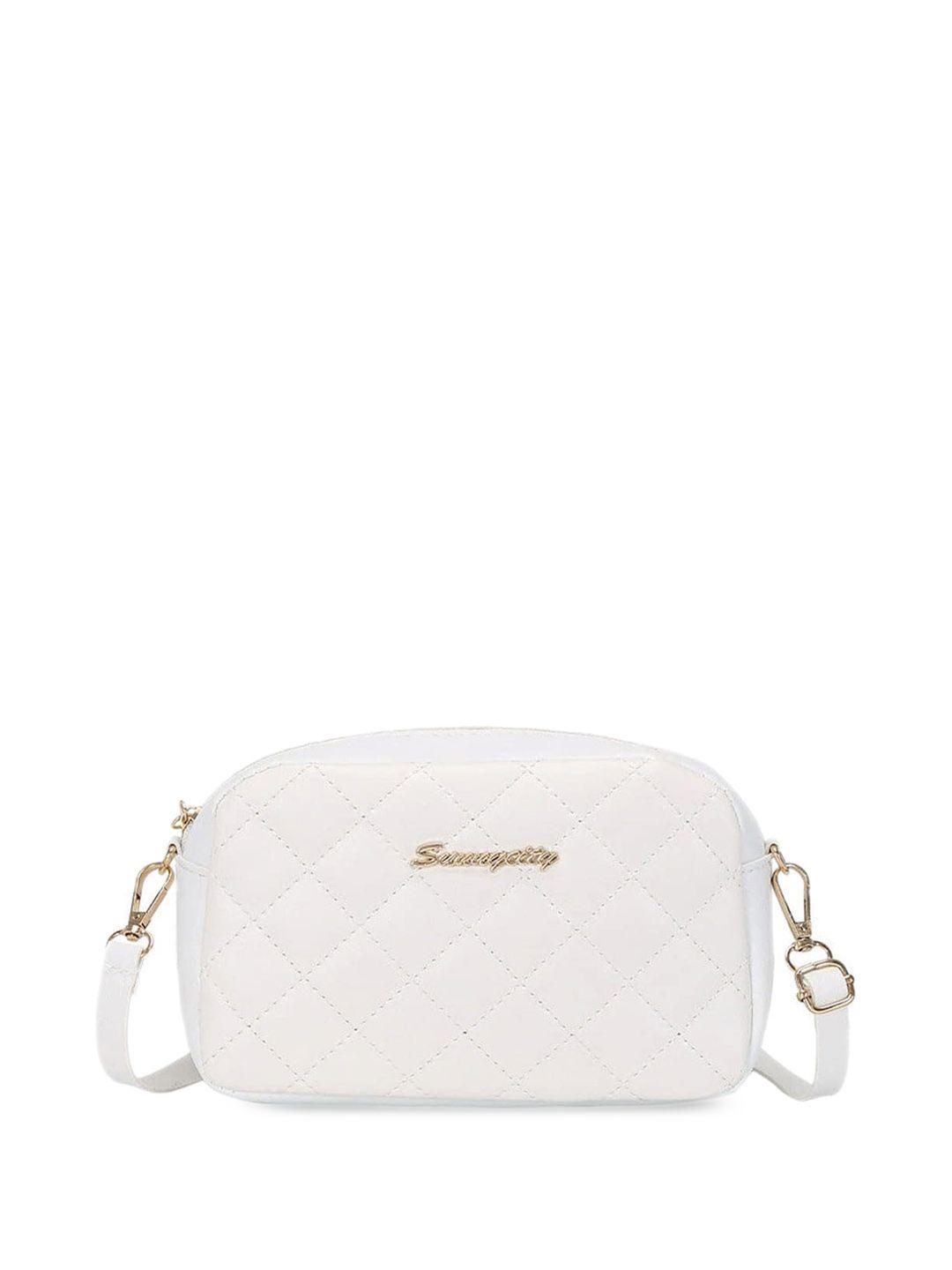 SYGA Geometric Textured Leather Structured Sling Bag with Quilted