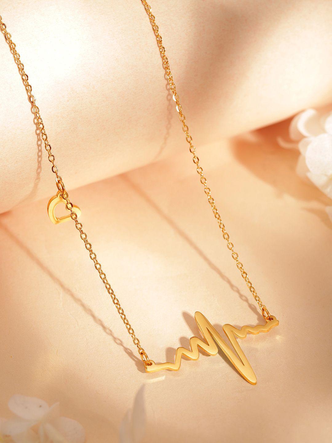 Rubans Voguish Stainless Steel Gold Plated Necklace