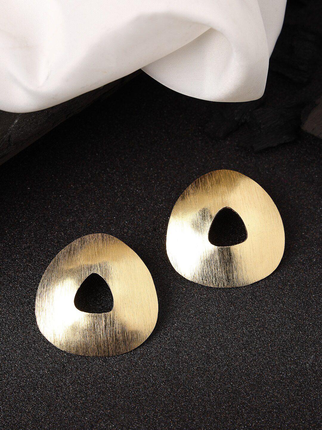 NVR Gold-Plated Contemporary Studs Earrings