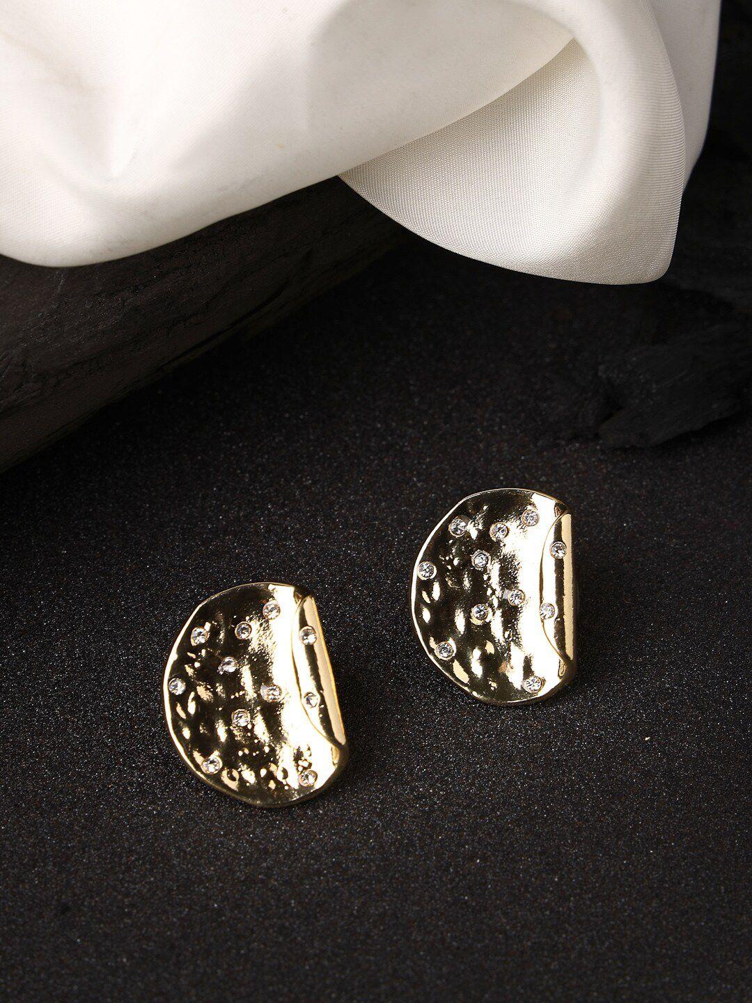 NVR Gold-Plated Artificial Stones Studded Studs Earrings