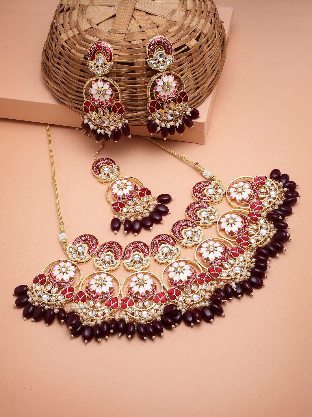 panash-gold-plated-kundan-studded-&-beaded-jewellery-set