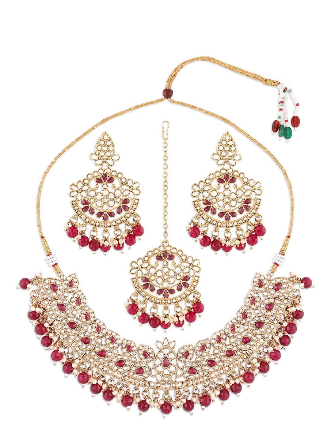 zaveri-pearls-gold-plated-kundan-studded-&-beaded-necklace-and-earrings-with-maang-tika