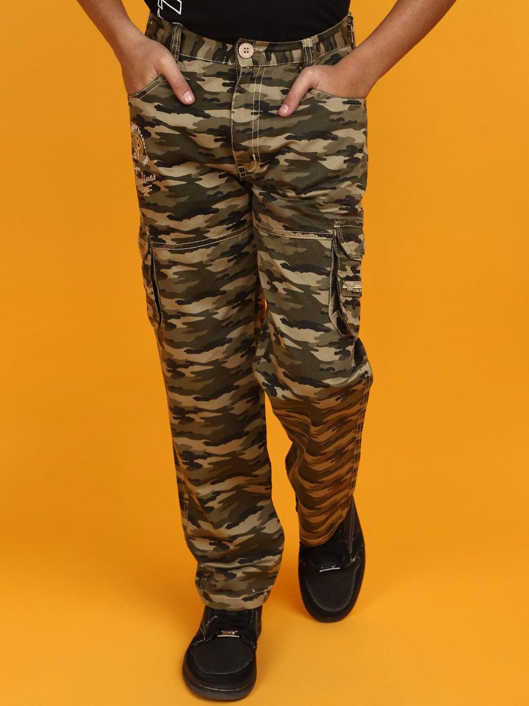 V-Mart Boys Camouflage Printed Mid-Rise Regular Fit Cargo Trouser