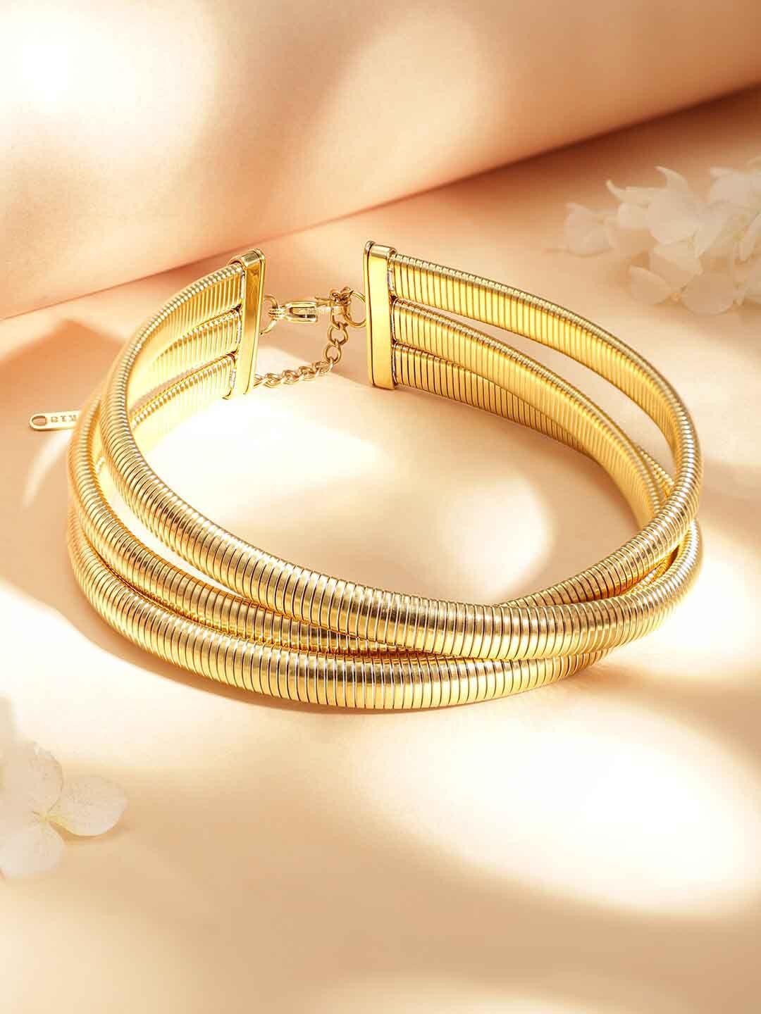 Rubans Voguish Brass Gold-Plated Choker Necklace