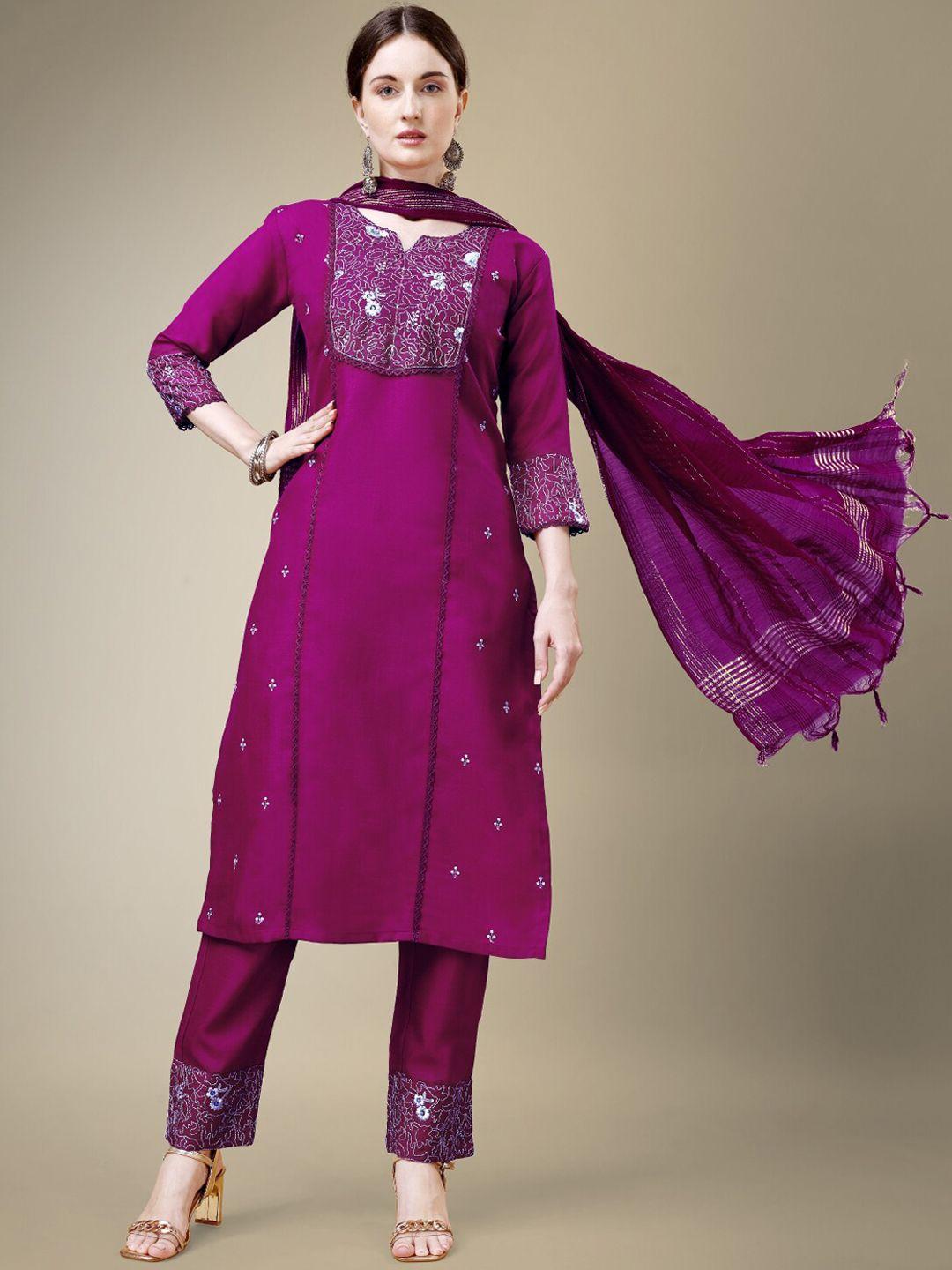 anouk-women-ethnic-motifs-embroidered-regular-thread-work-kurta-with-trousers-&-with-dupatta