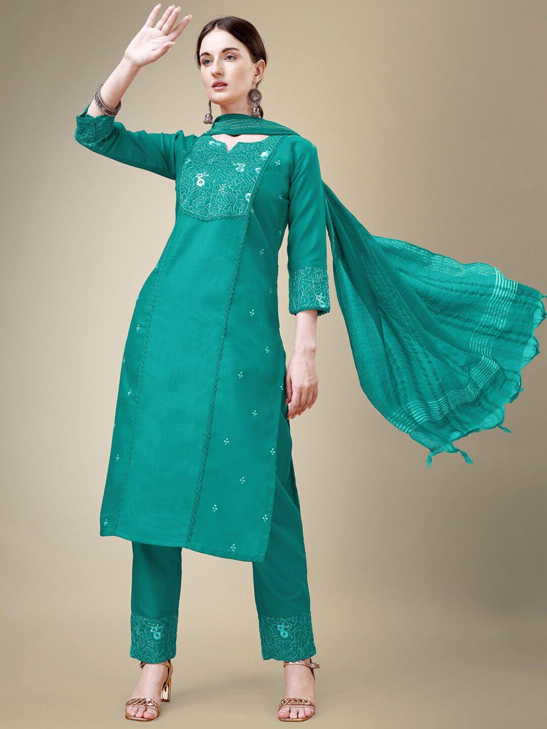 anouk-women-ethnic-motifs-embroidered-regular-kurta-with-trousers-&-with-dupatta