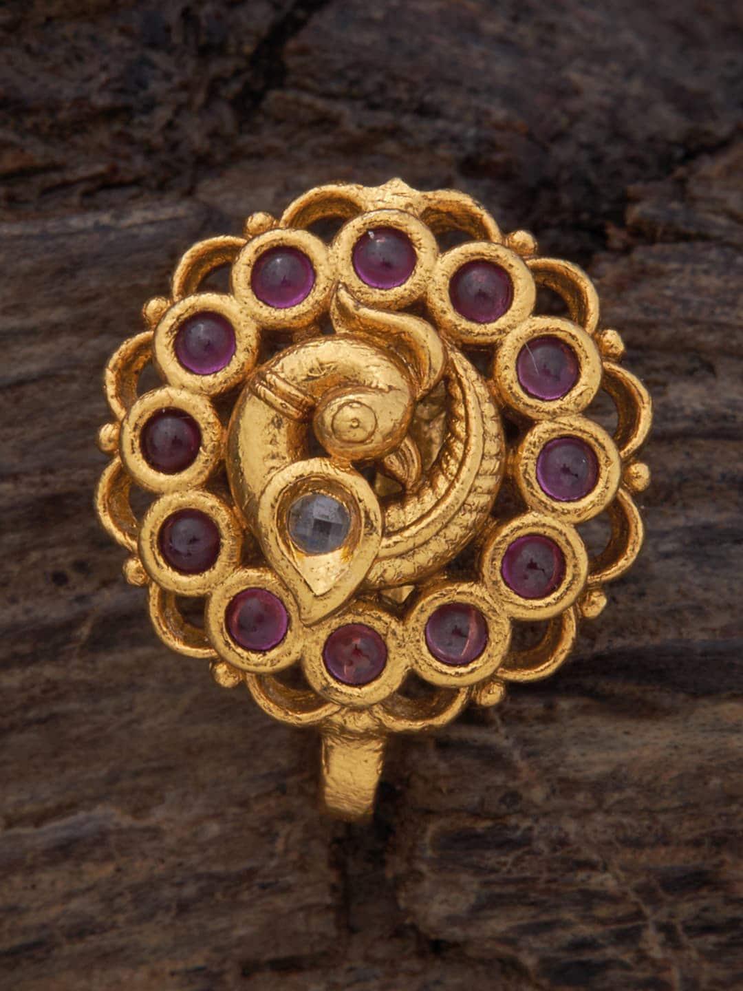 Kushal's Fashion Jewellery Gold-Plated CZ Studded Nosepin