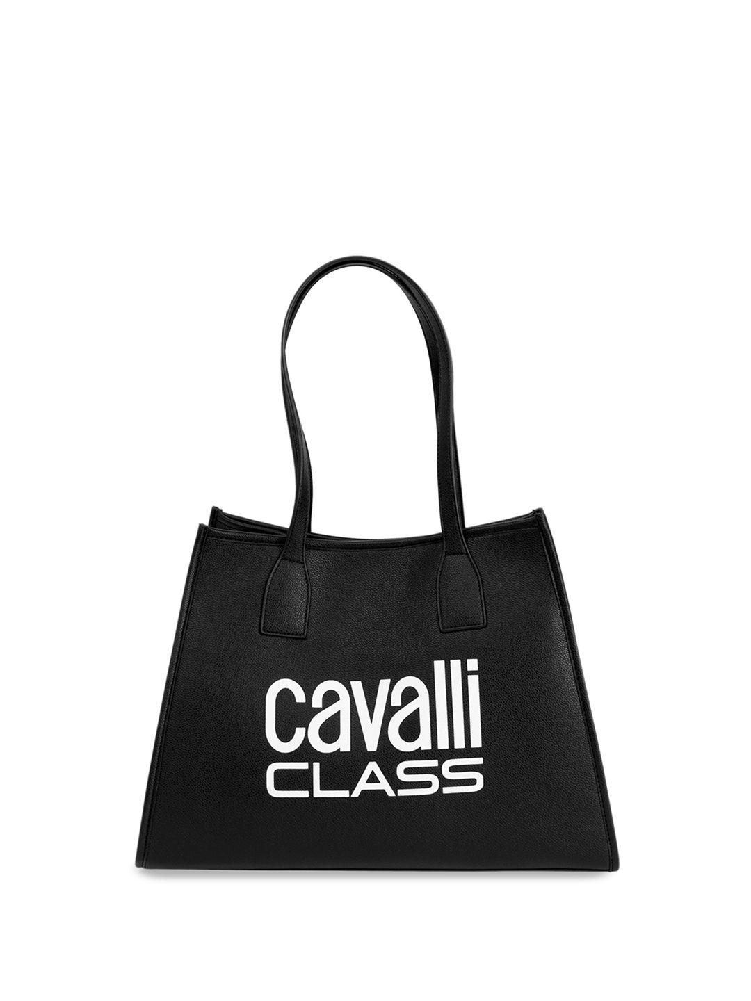 Cavalli Class Printed Structured Tote Bag with Applique