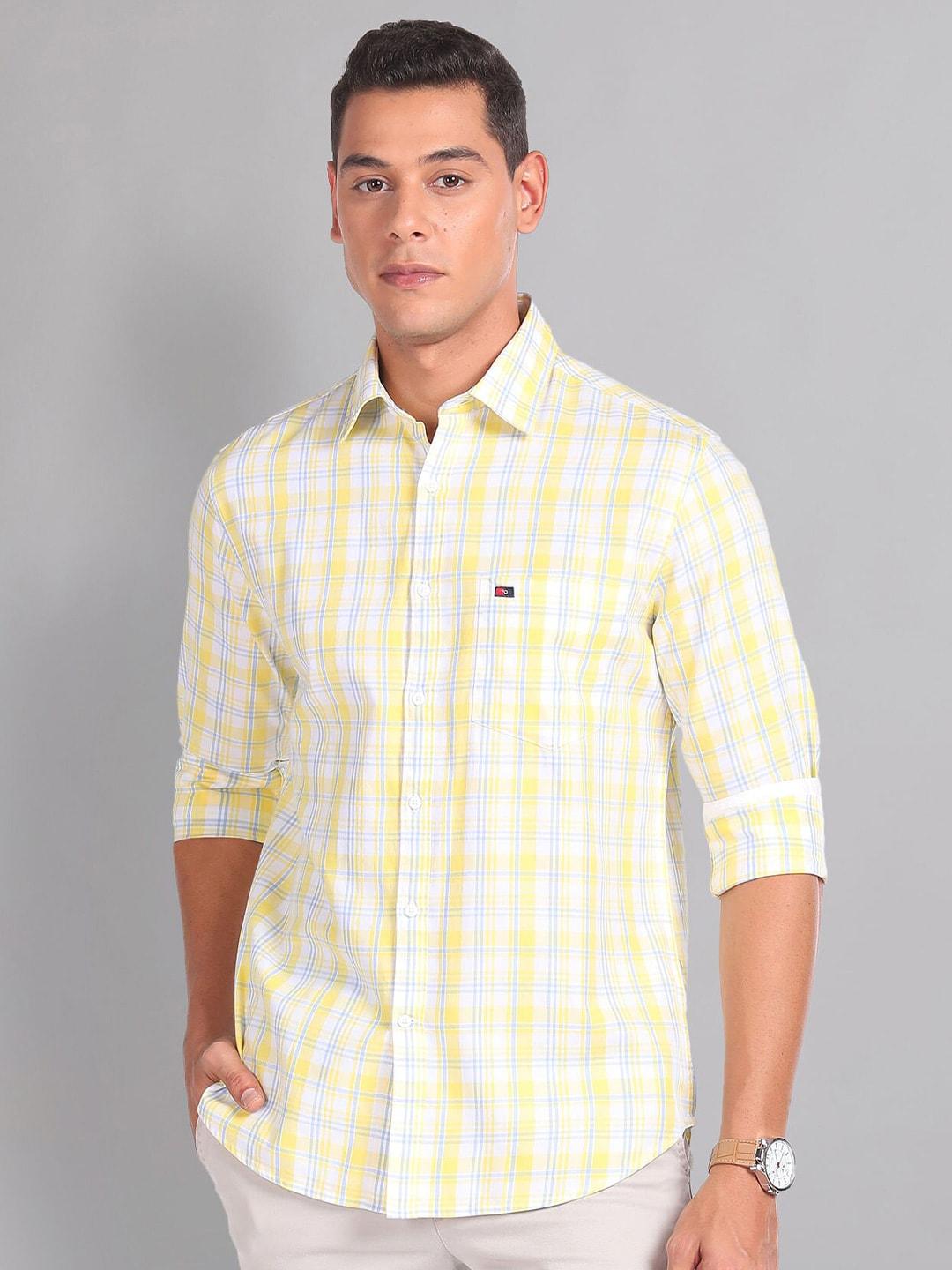 AD By Arvind Checked Spread Collar Slim Fit Opaque Casual Shirt