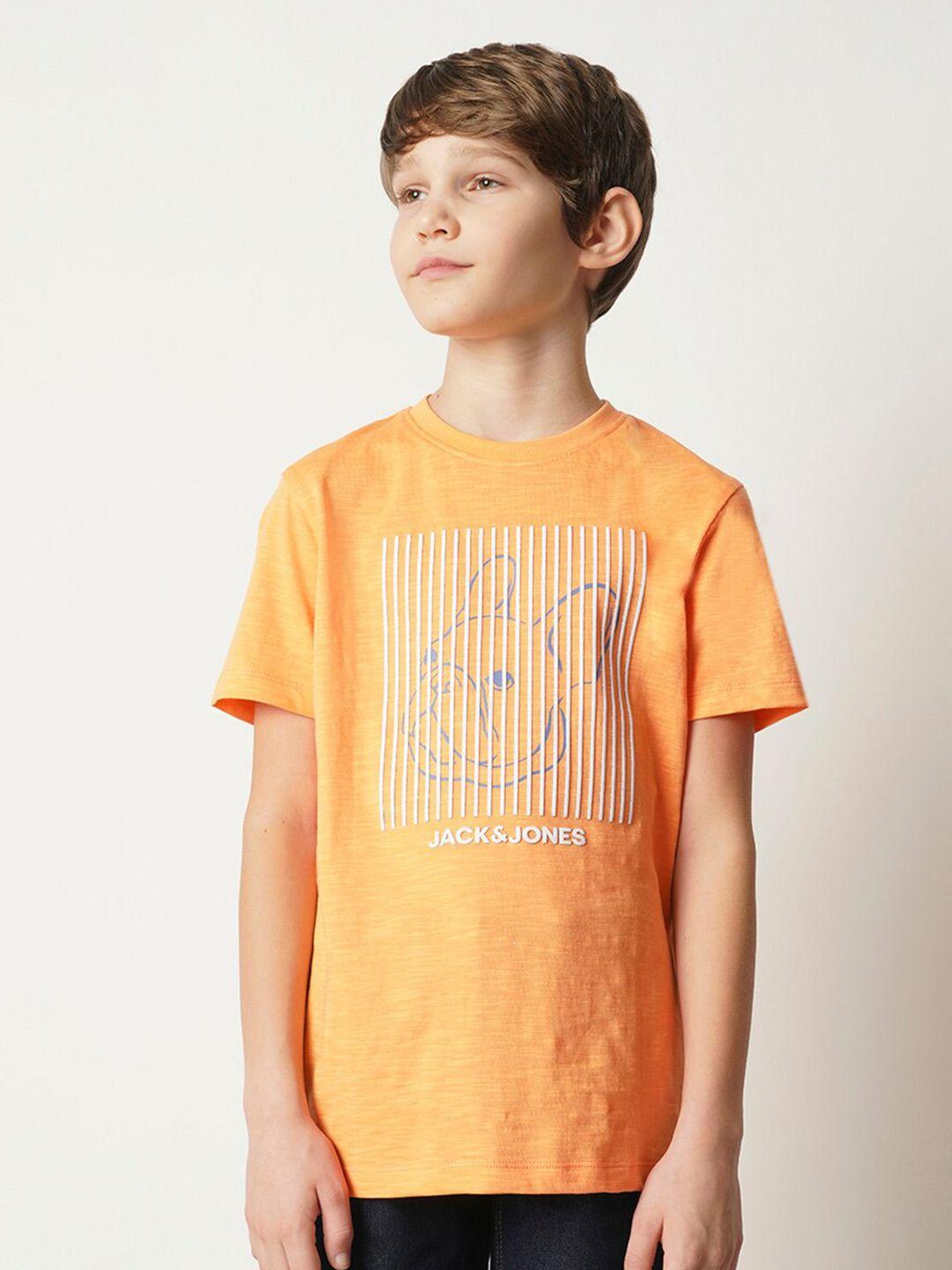 Jack & Jones Junior Boys Typography Printed Applique T-shirt
