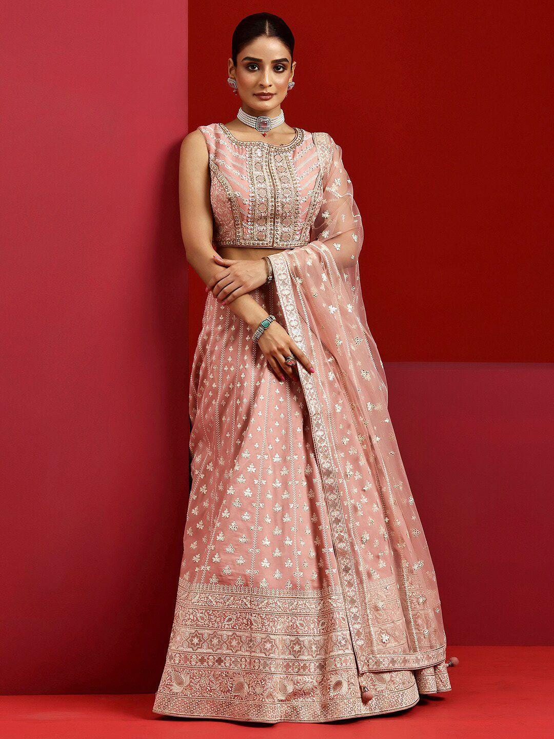 Libas Art Floral Embroidered Ready to Wear Lehenga & Padded Blouse With Dupatta