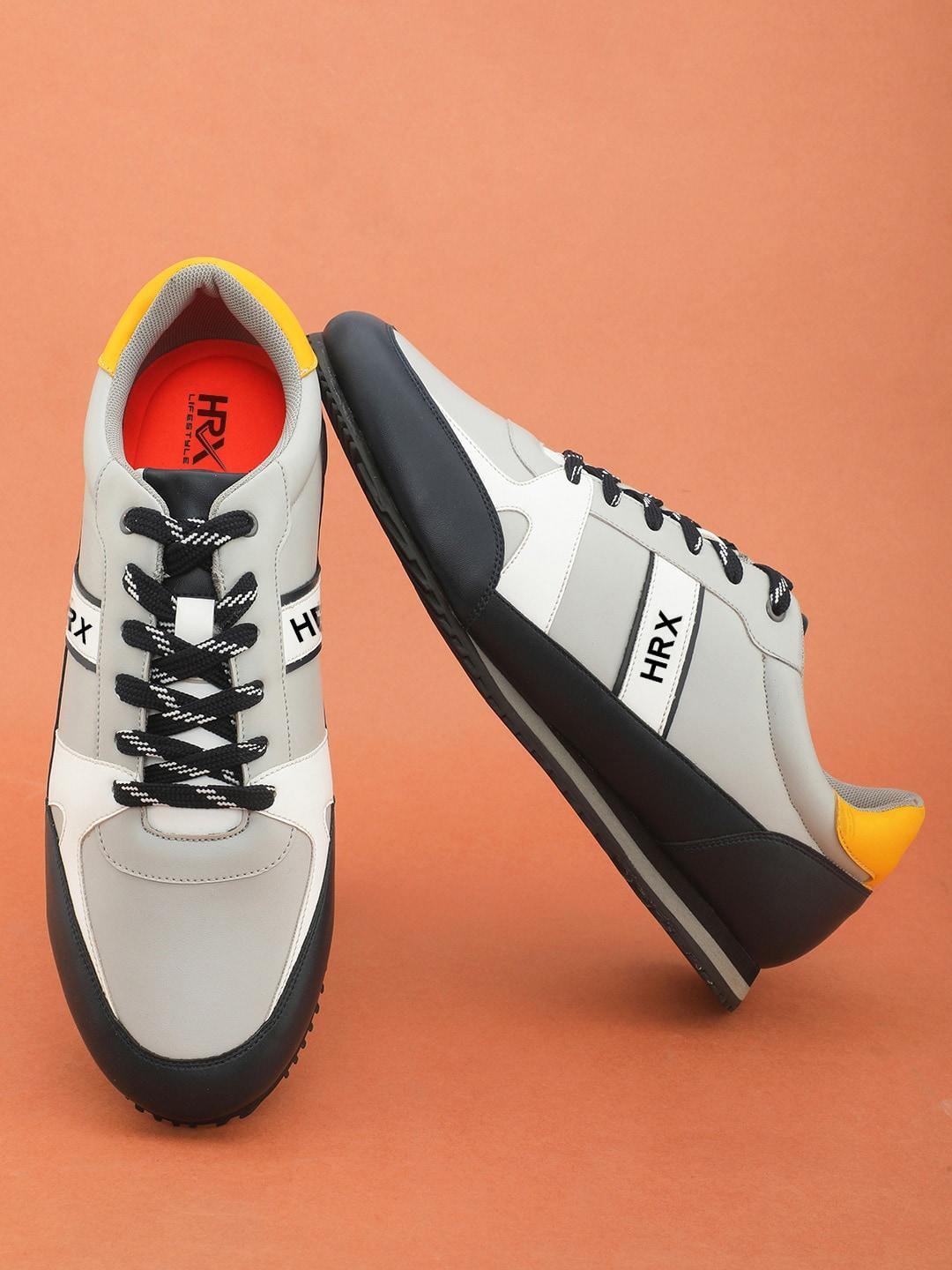 HRX by Hrithik Roshan Men Grey Colourblocked Round Toe Lightweight Sneakers