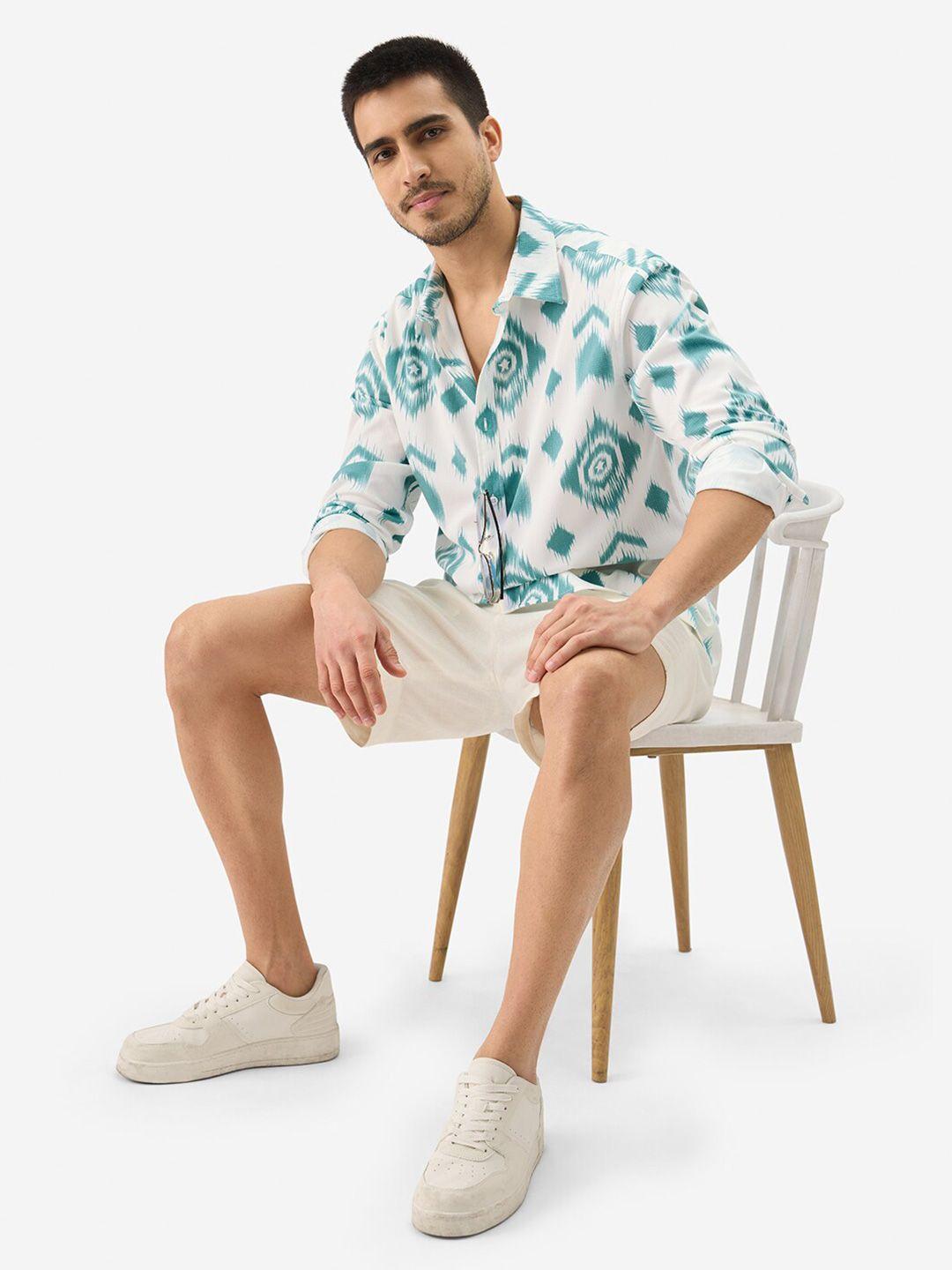 The Souled Store White Opaque Printed Casual Shirt