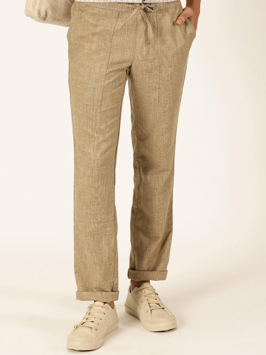 Thomas Scott Men Classic Cotton Linen Casual Trouser