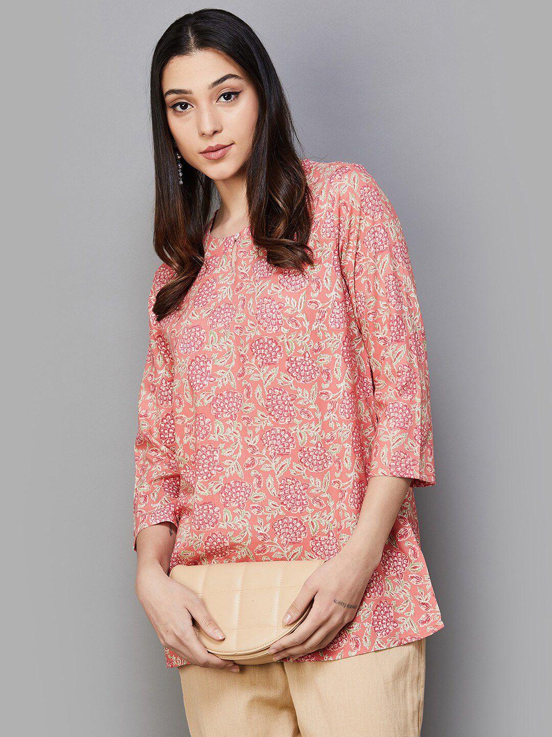 Melange by Lifestyle Floral Printed Pure Cotton Kurti