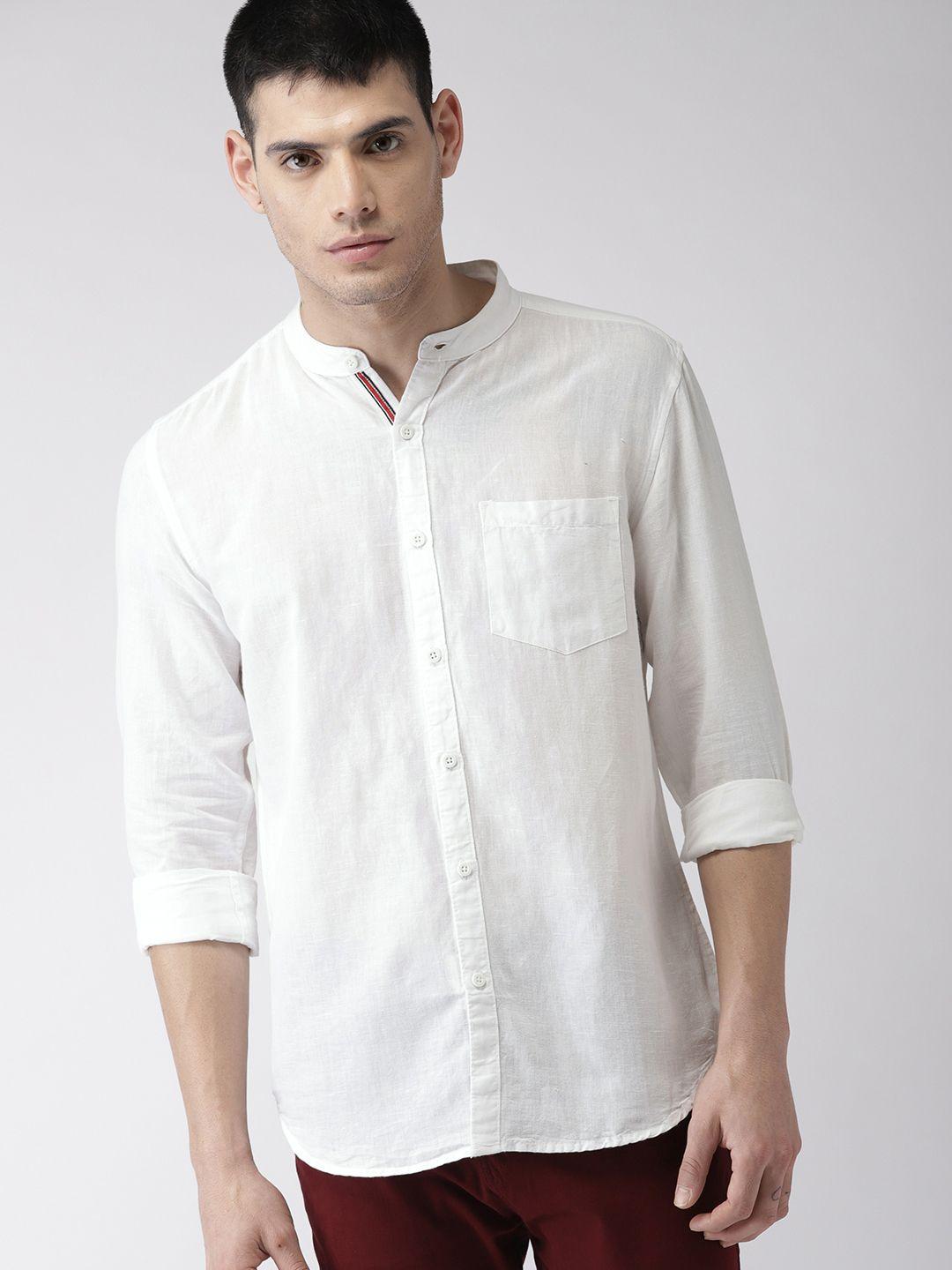 highlander-men-white-slim-fit-solid-casual-shirt