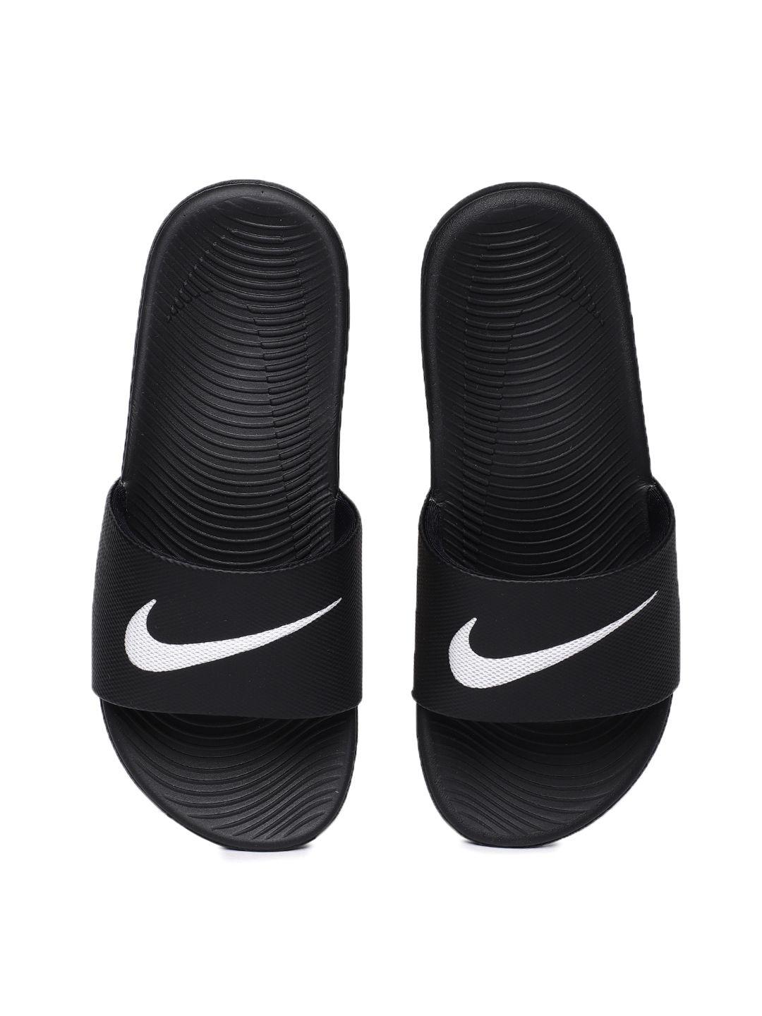 Nike Boys Black Kawa Solid Sliders