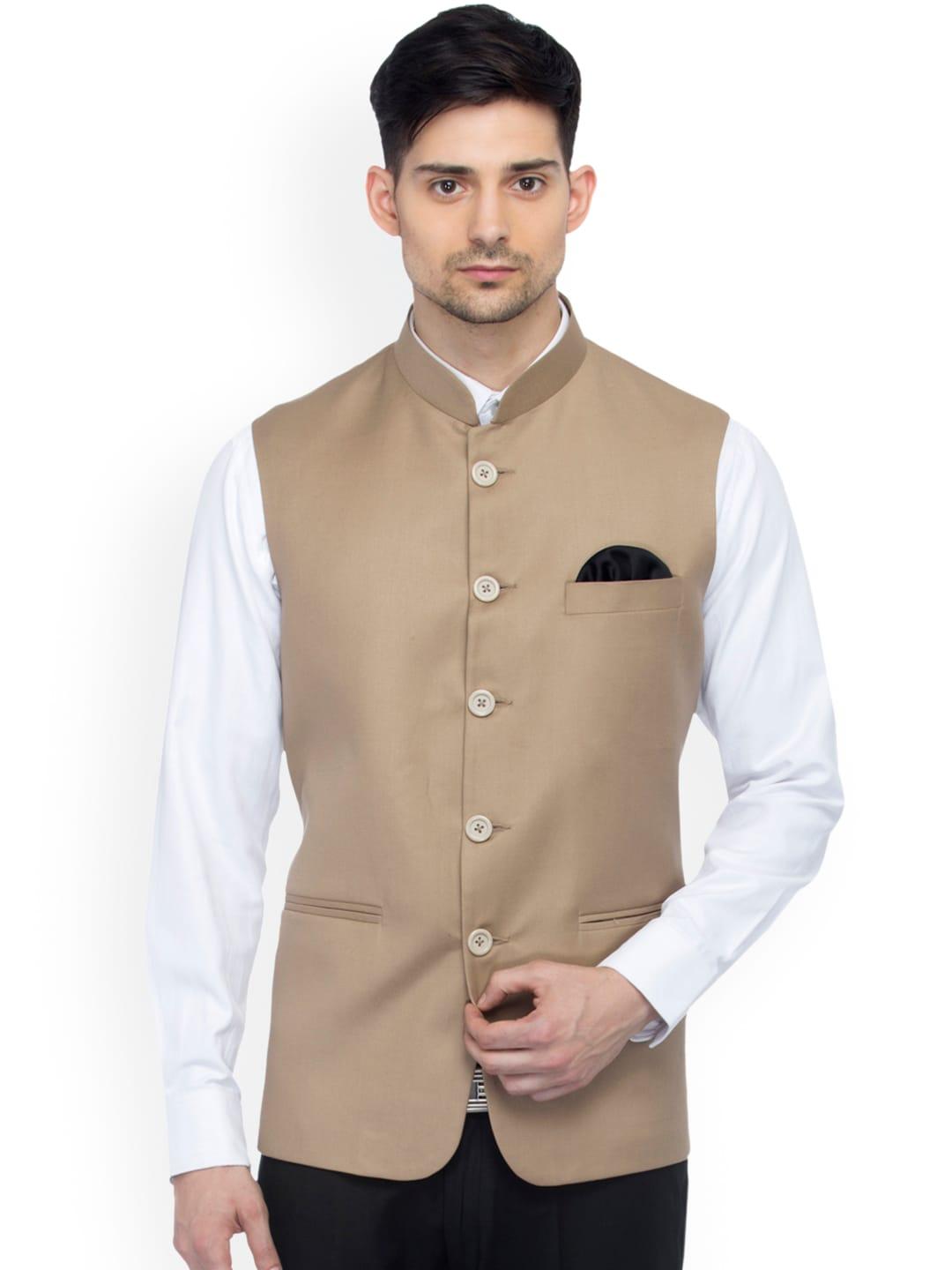 Favoroski Men's Beige Nehru Jacket