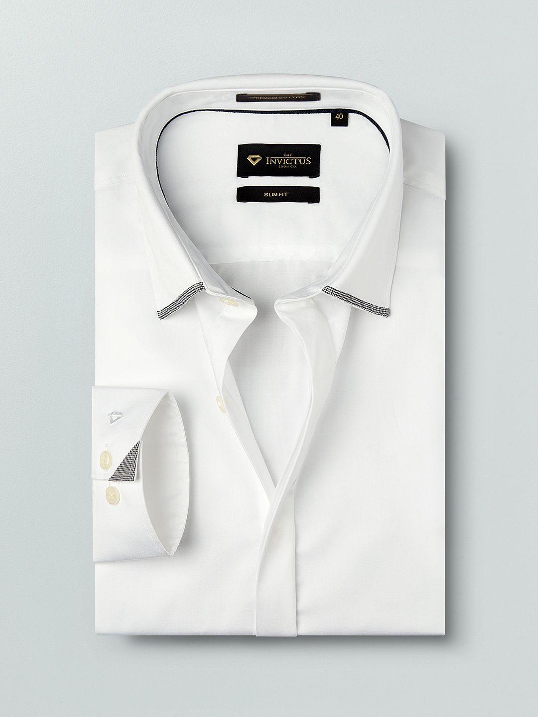 INVICTUS Men White Slim Fit Formal Shirt