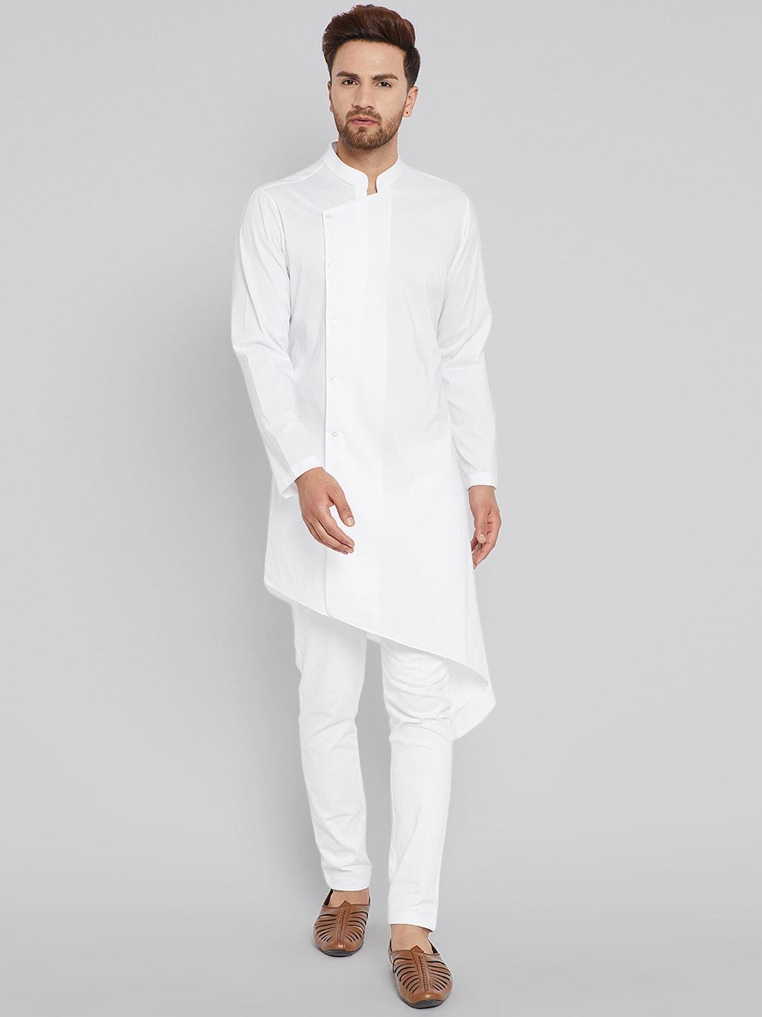 see-designs-men-white-solid-kurta-with-churidar