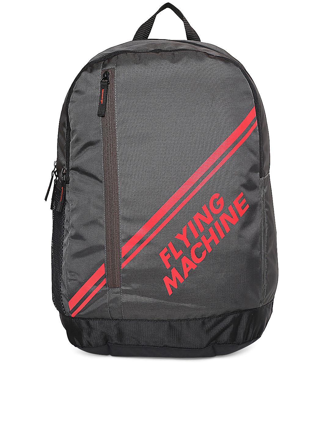 flying-machine-unisex-grey-brand-logo-print-laptop-backpack