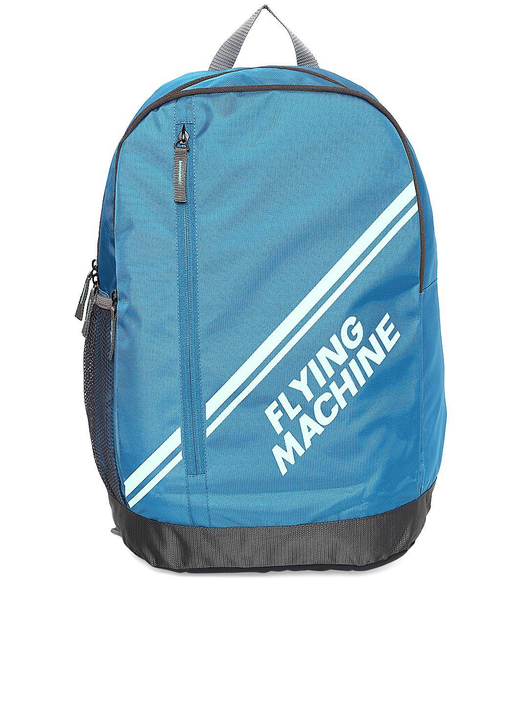 flying-machine-unisex-teal-blue-brand-logo-print-backpack
