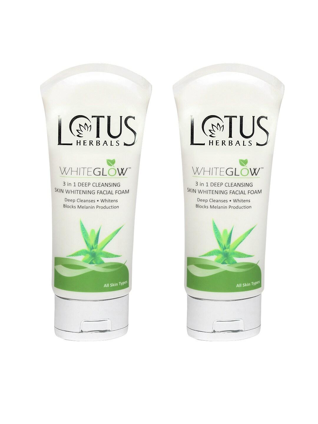 Lotus Herbals Sustainable Pack of 2 Whiteglow 3 in 1 Deep Cleansing Skin Whitening Face Wash