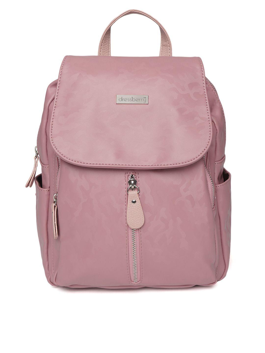 dressberry-women-pink-camouflage-textured-backpack