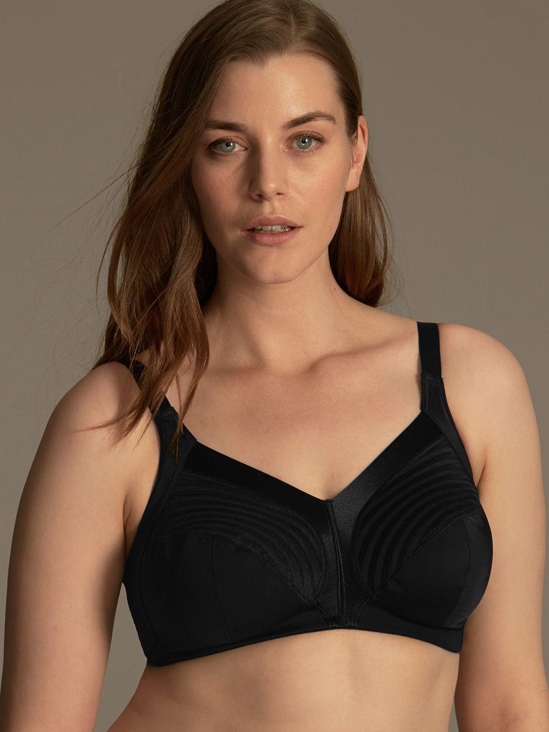 Marks & Spencer Black Solid Non-Wired Non Padded Everyday Bra T338094ABLACK