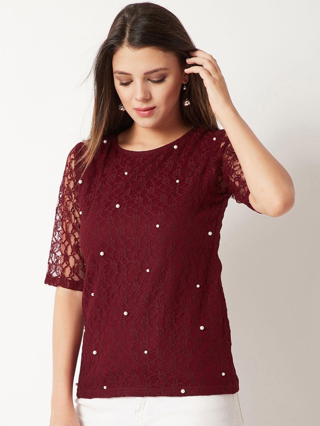 miss-chase-women-maroon-lace-and-embellished-top