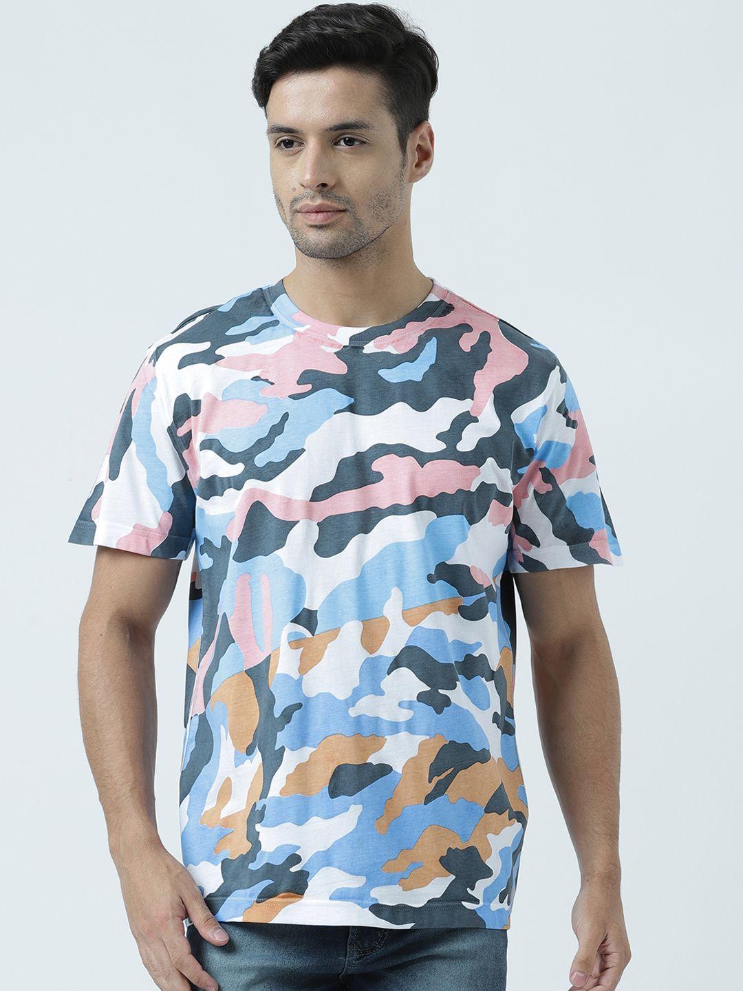 Huetrap Men Multicoloured Printed Round Neck T-shirt