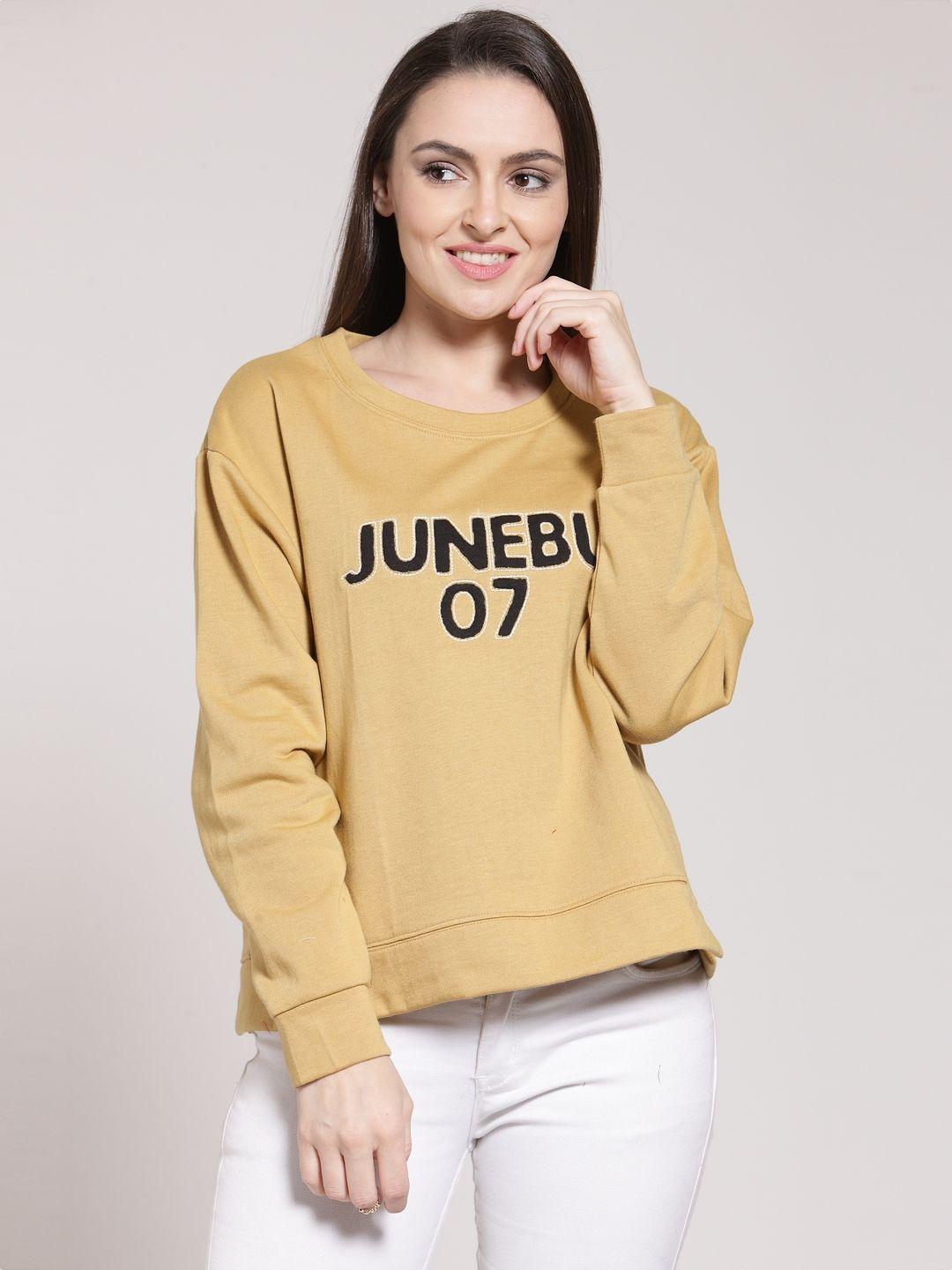 pluss-women-yellow-solid-sweatshirt