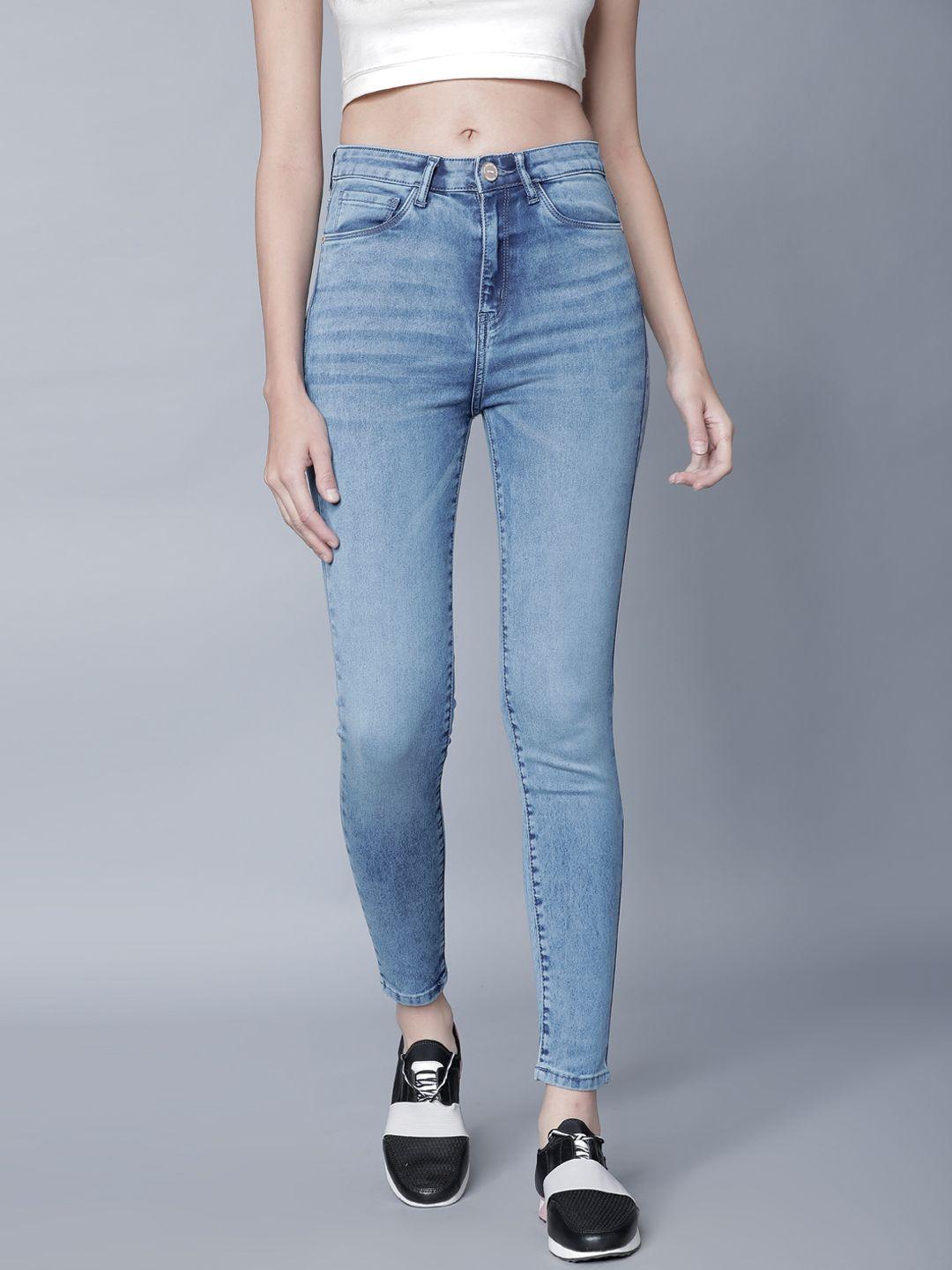 Tokyo Talkies Women Blue Super Skinny Fit Mid-Rise Clean Look Jeans