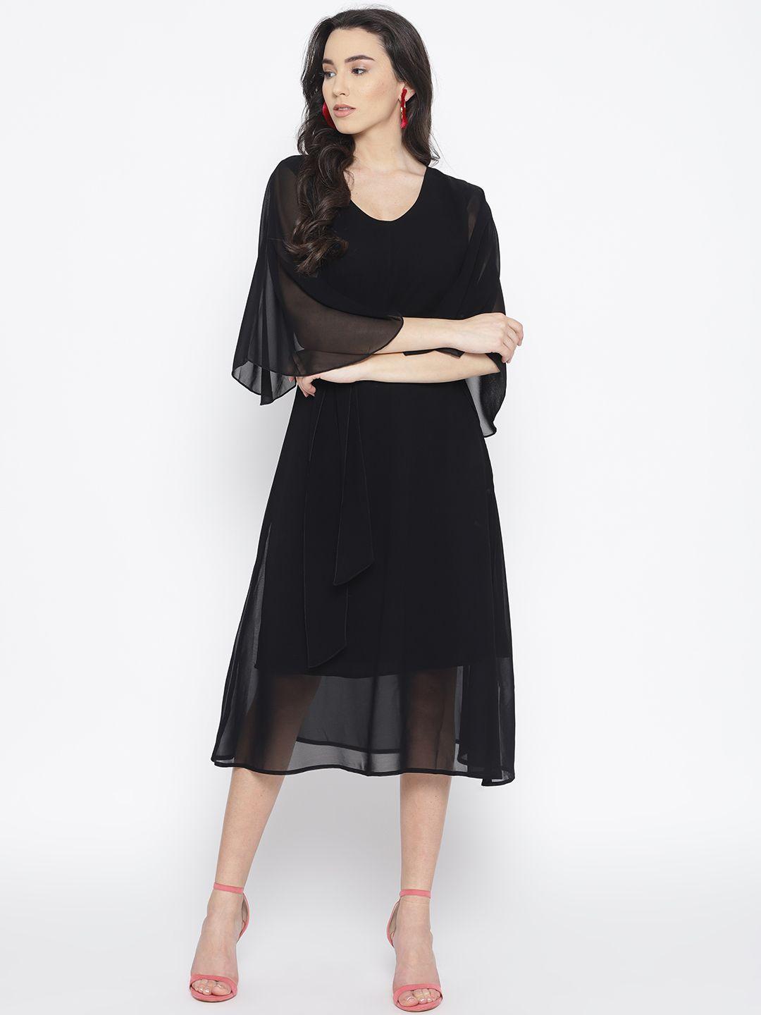 cottinfab-women-black-solid-a-line-dress