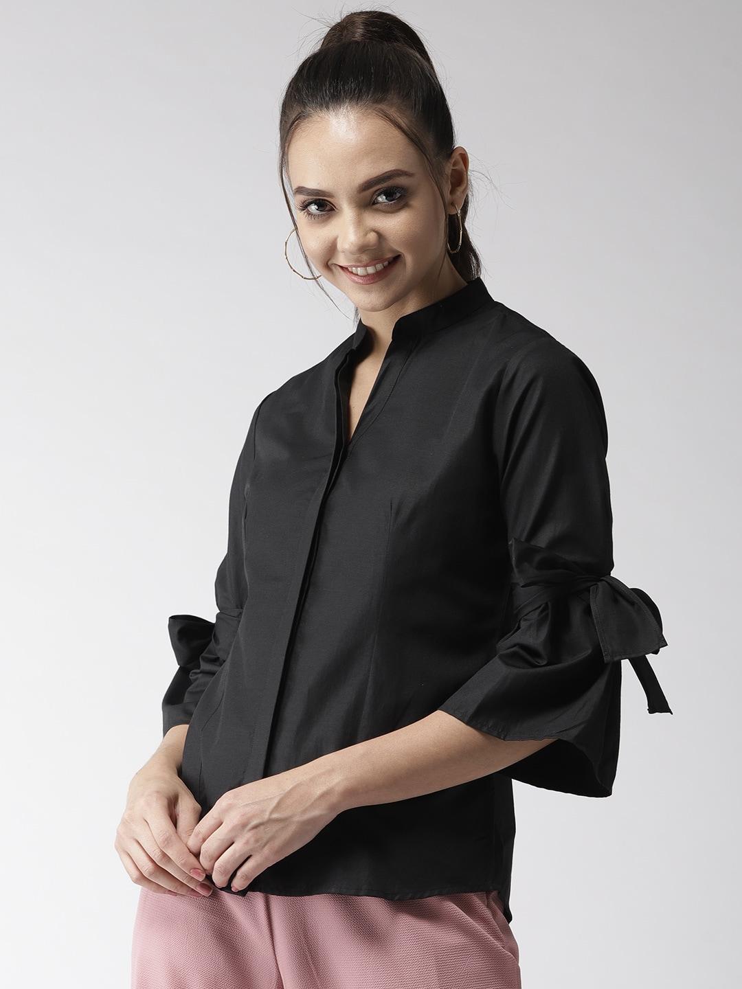 Style Quotient Women Black Solid Casual Shirt