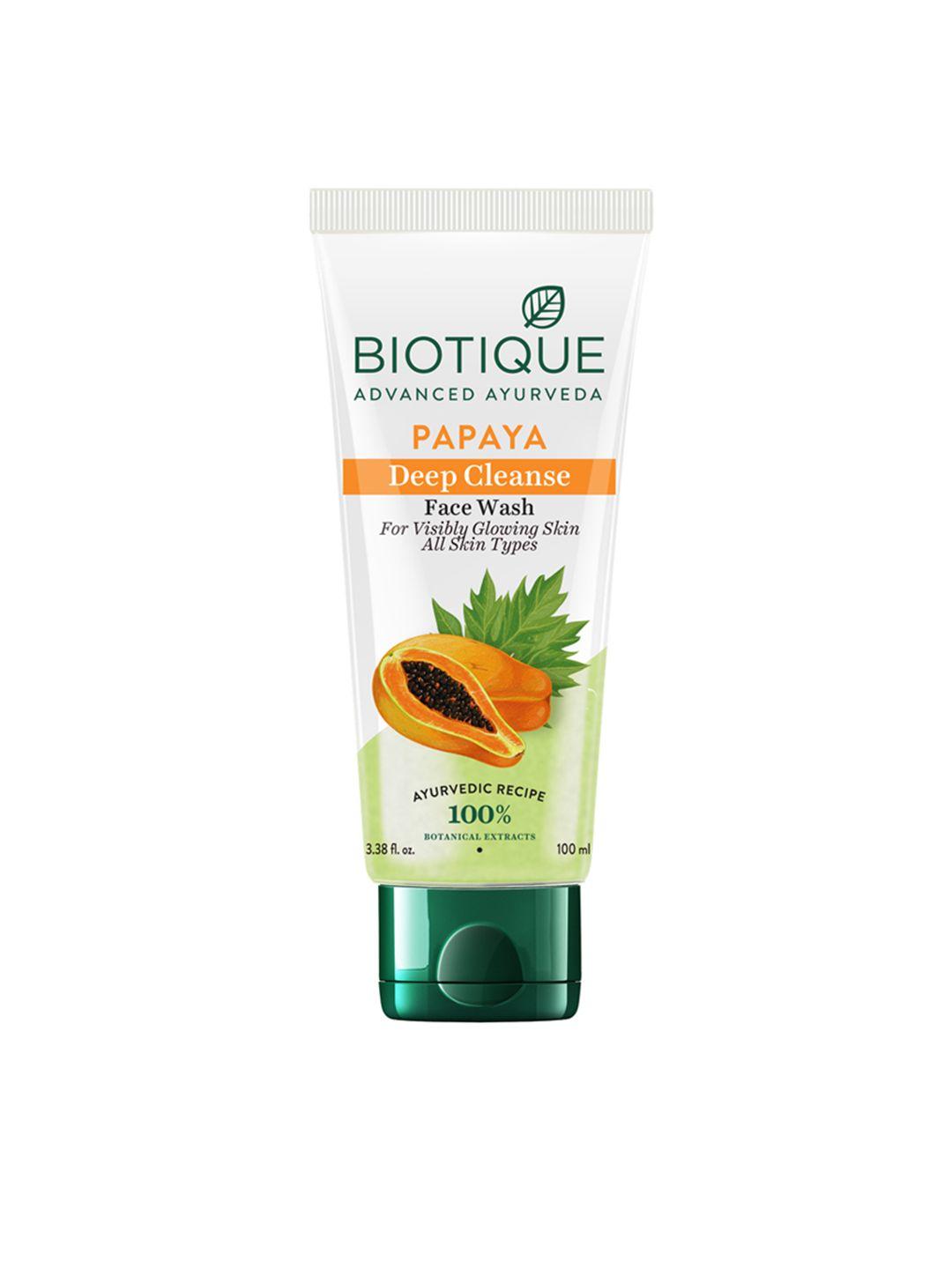 Biotique Set of 2 Bio Papaya Deep Cleanse Tan Removal Face Wash - 100ml each