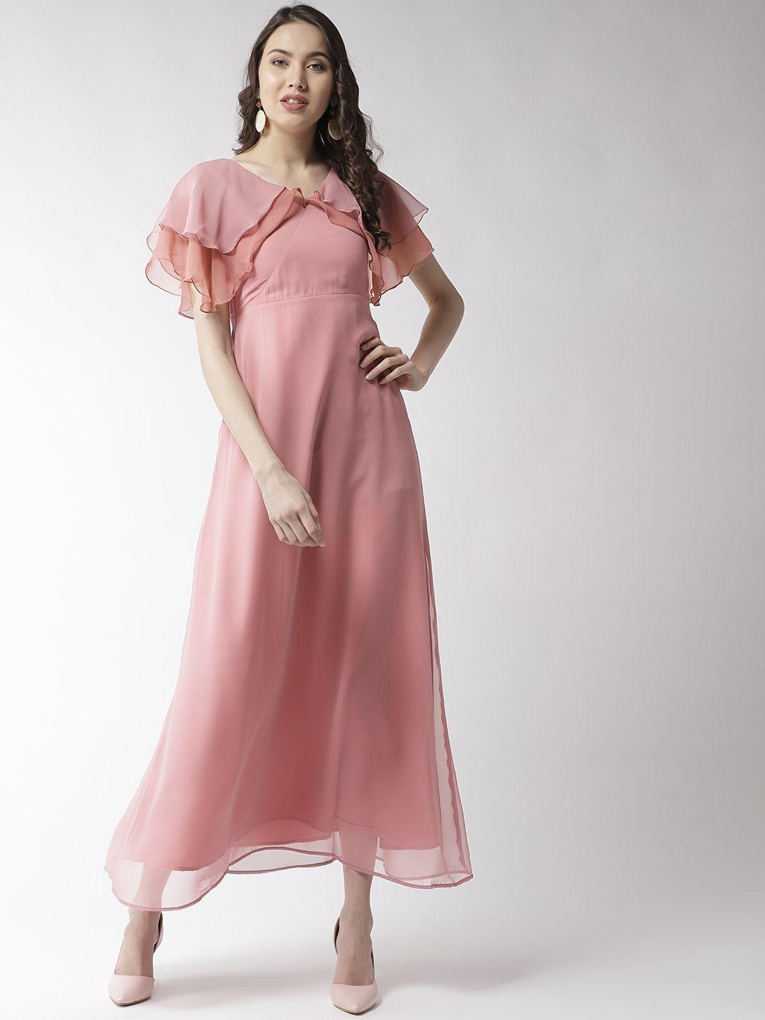 mish-women-pink-solid-maxi-dress