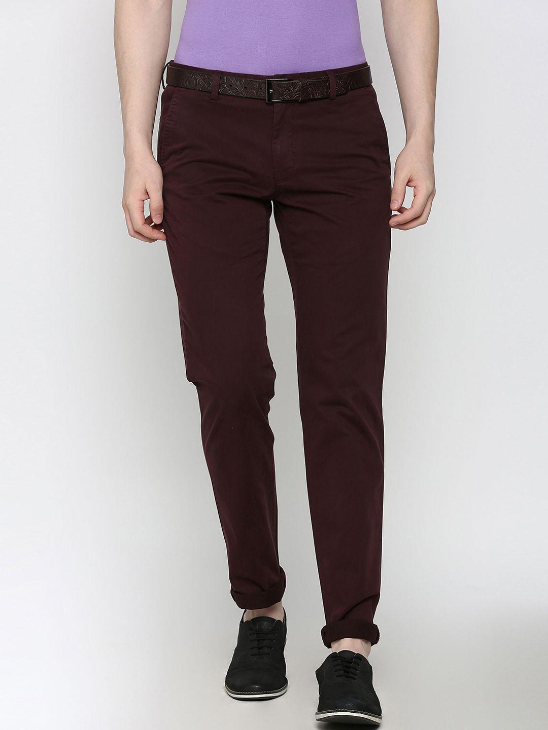simon-carter-london-men-maroon-slim-fit-solid-regular-trousers