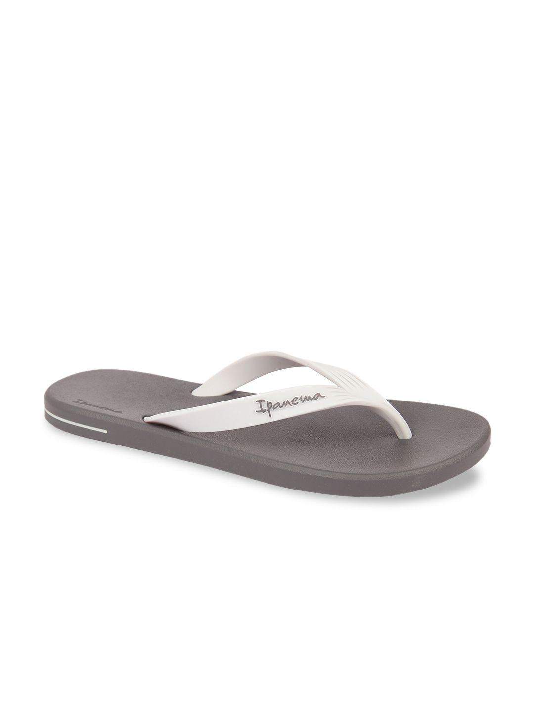 iPanema Men Off-White & Grey Solid Thong Flip-Flops