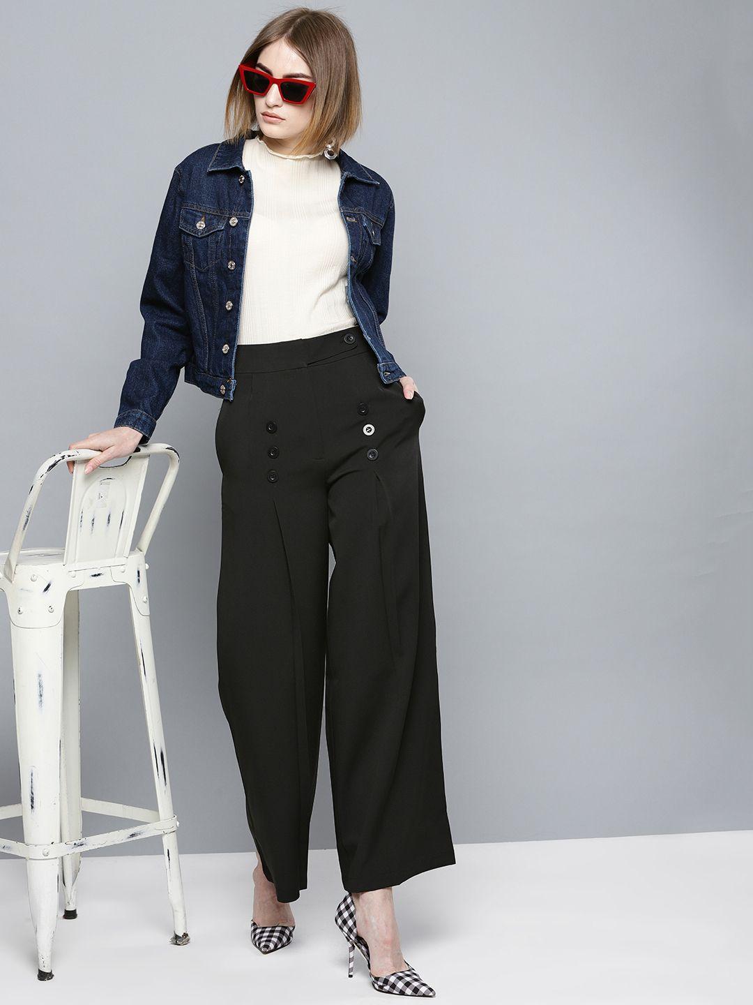 harpa-women-black-smart-regular-fit-solid-parallel-trousers