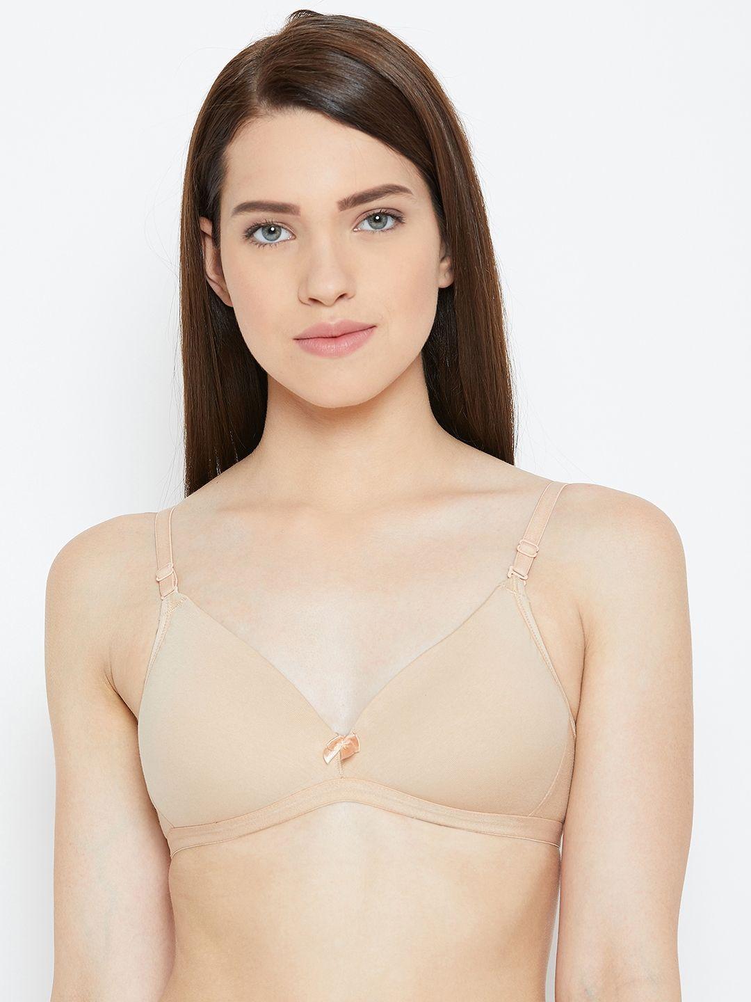 Lady Lyka Signature Beige Solid Non-Wired Lightly Padded T-shirt Bra