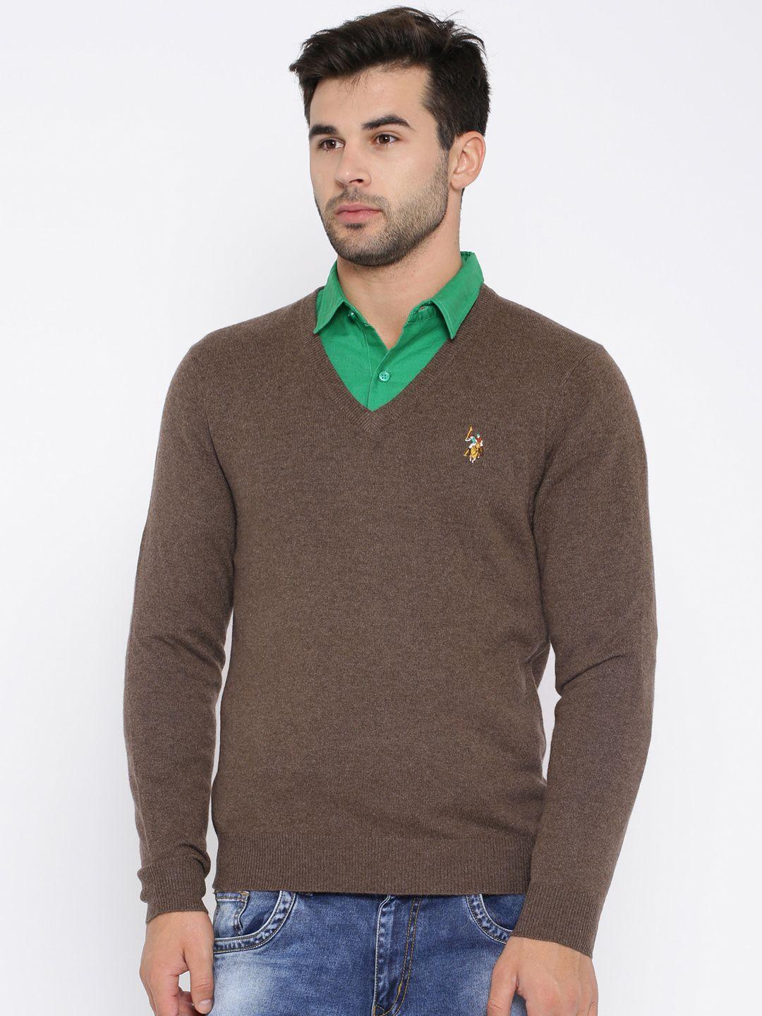 U.S. Polo Assn. Brown Woollen Sweater
