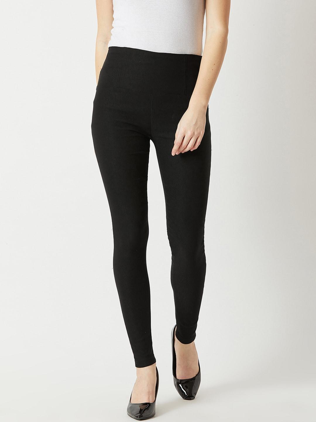 Miss Chase Women Black Relaxed Fit Solid Jeggings
