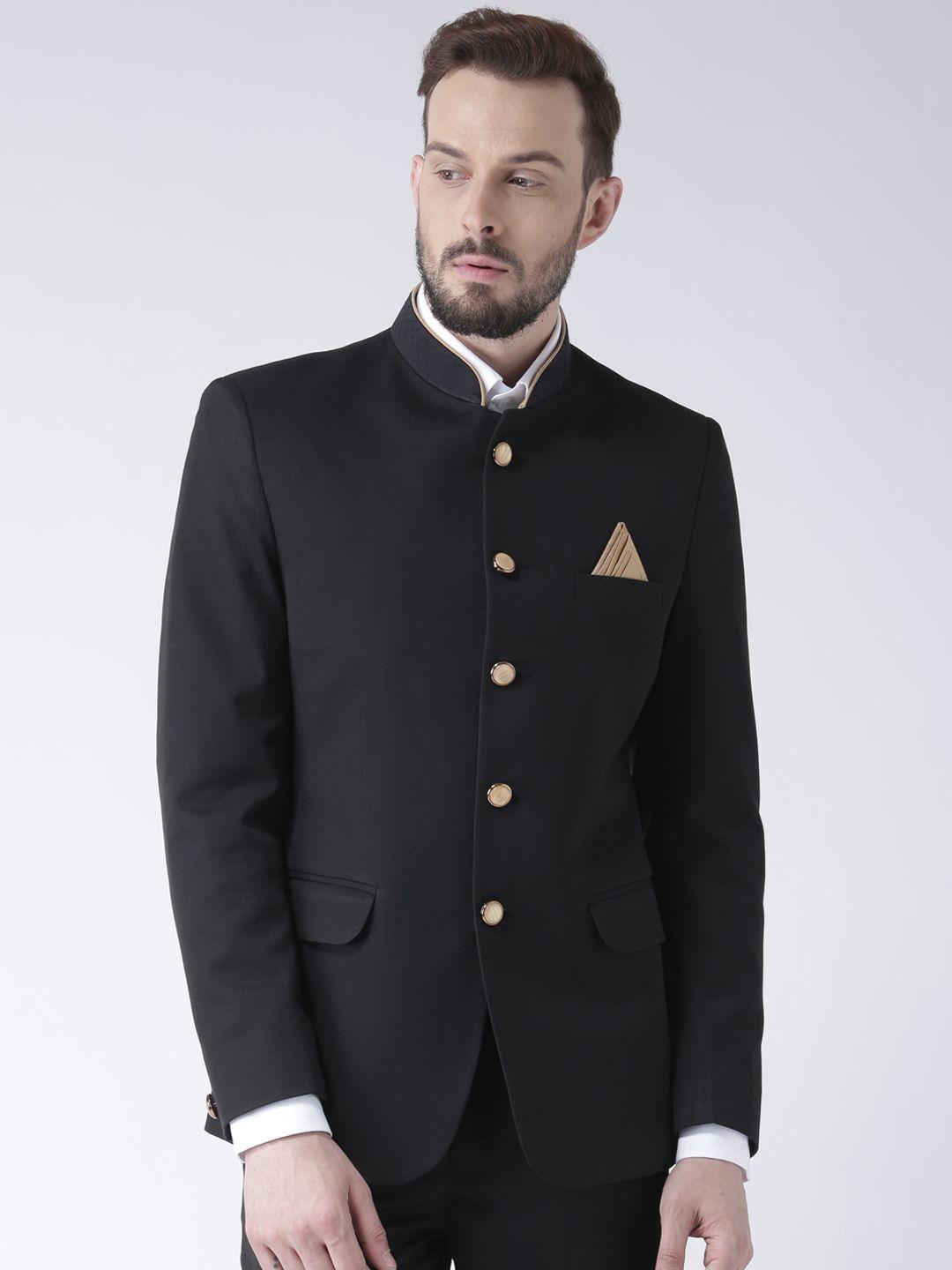 hangup-men-black-solid-single-breasted-bandhgala-formal-blazer