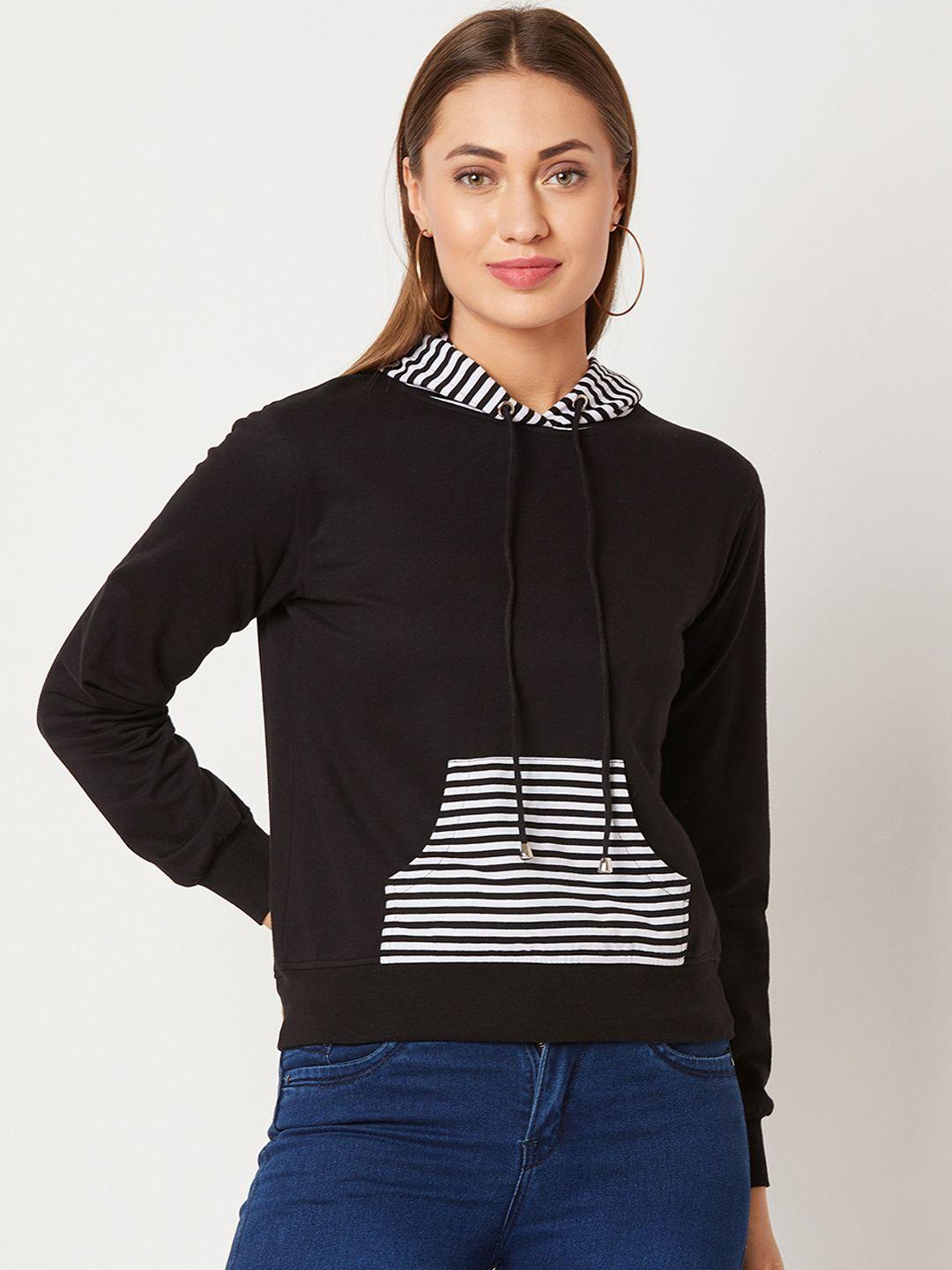 miss-chase-women-black-striped-hooded-sweatshirt