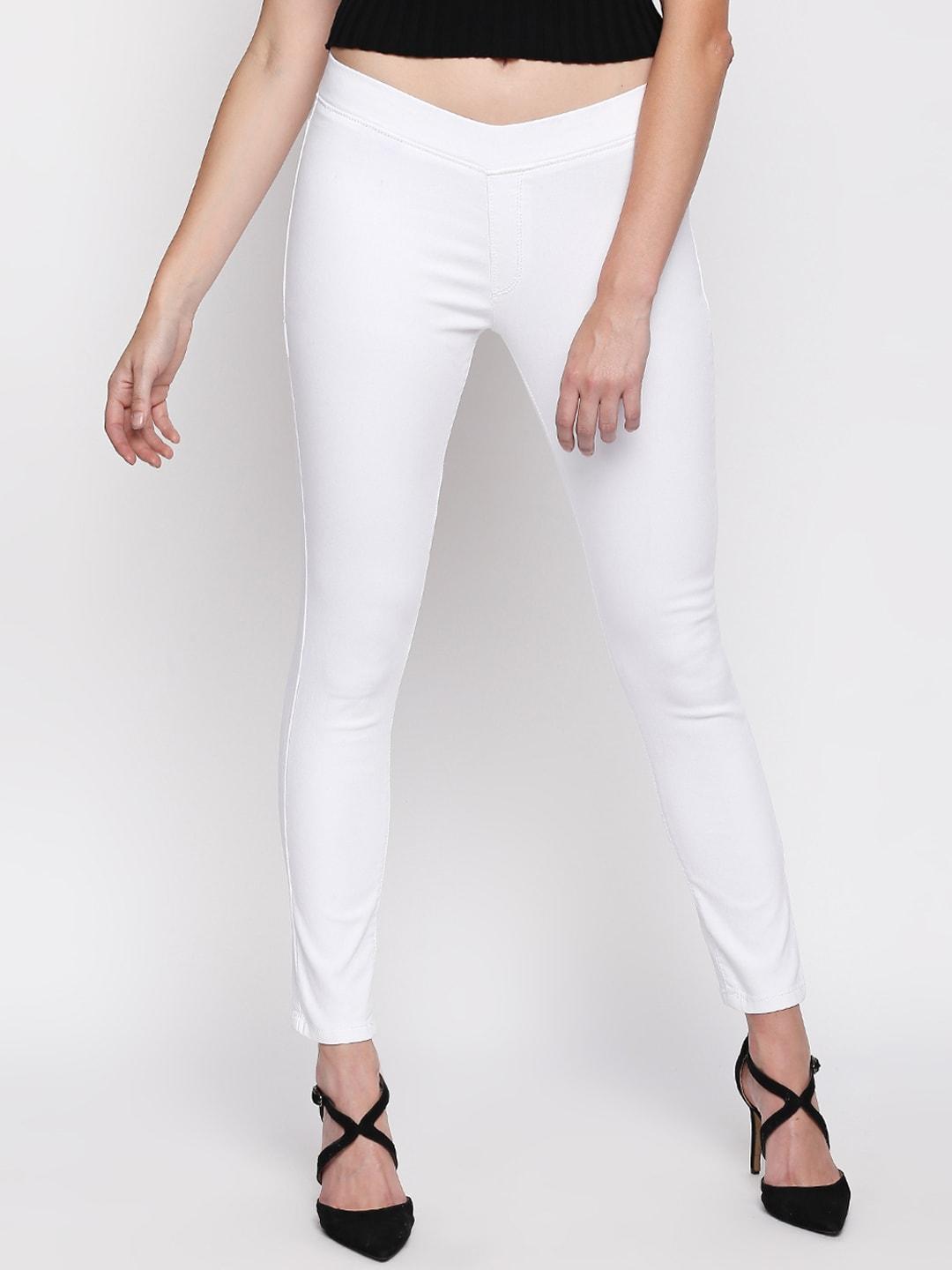high-star-women-white-solid-stretchable-jeggings